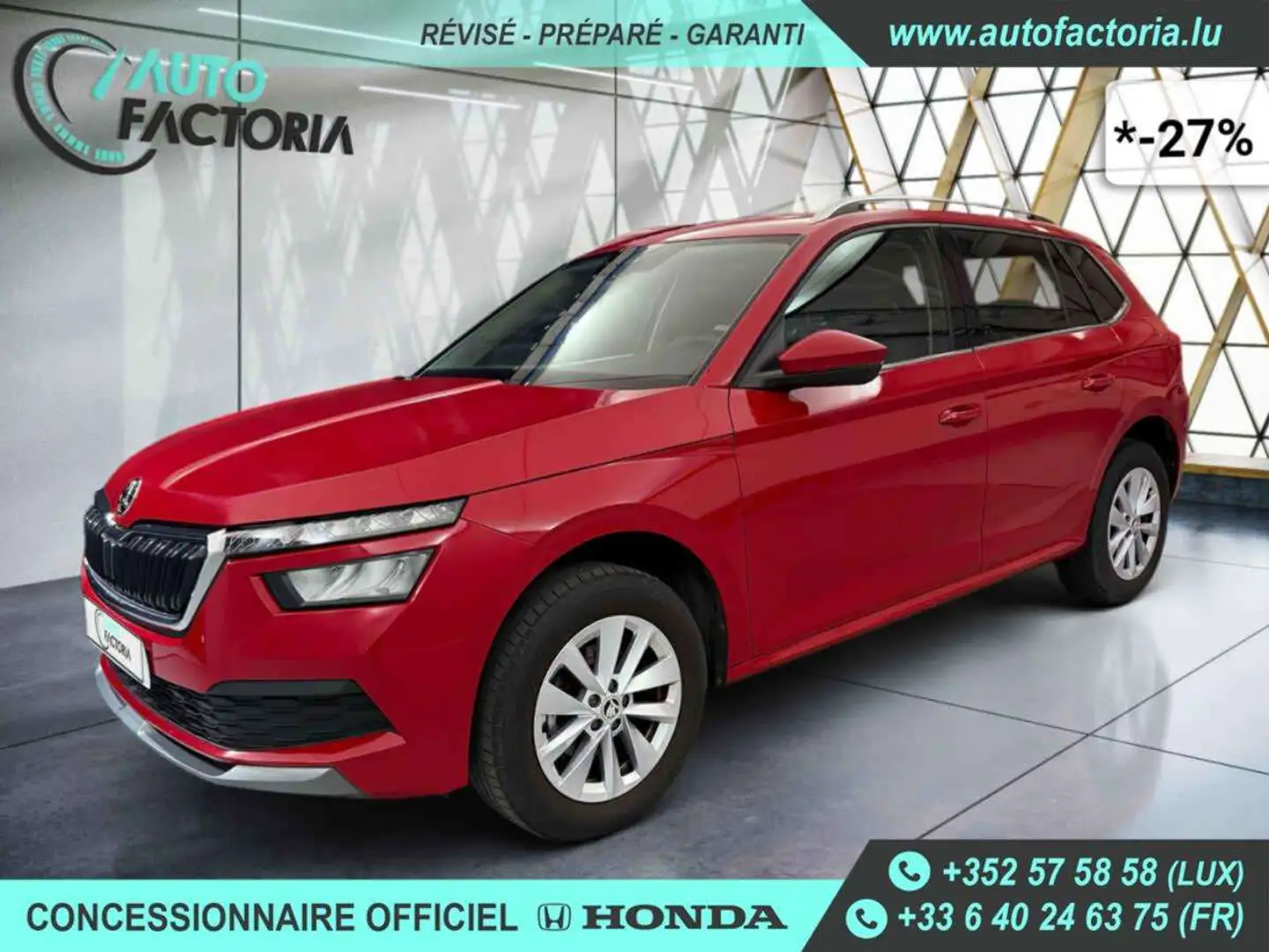 Skoda Kamiq -27% 1.0 TSI 110cv BVA+MIRRORLINK+CAM+LED+Opts Rouge - 1