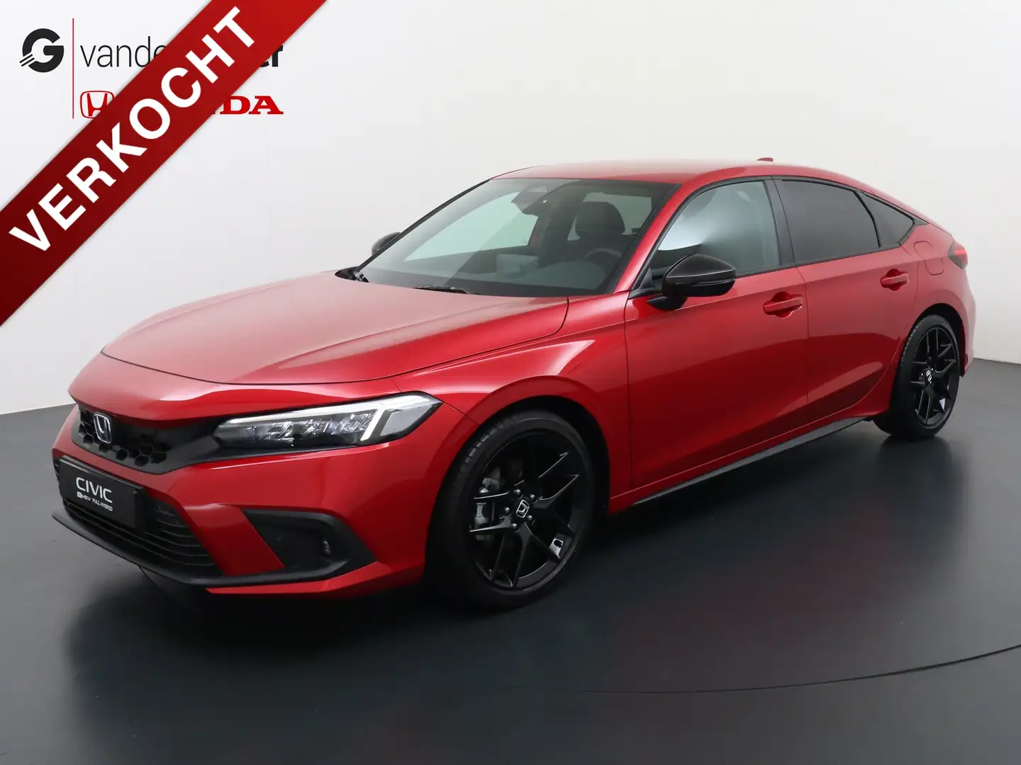 Honda Civic 2.0 HYBRID 184PK eCVT Sport Rijklaarprijs Nieuw! Rood - 1