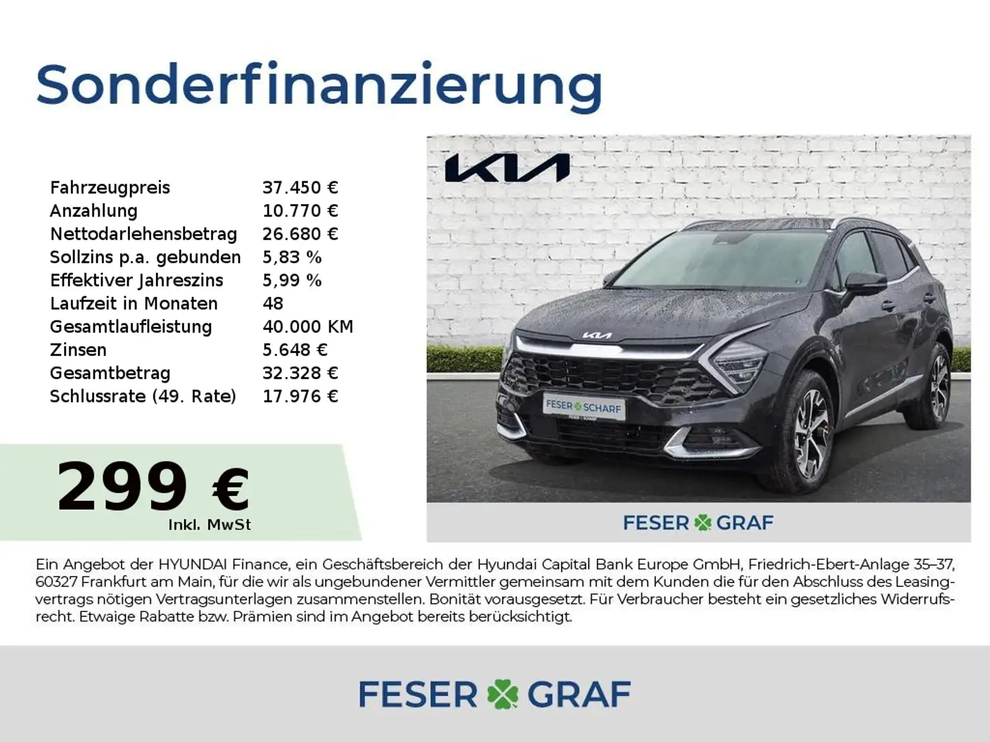 Kia Sportage 1.6T HEV AWD Spirit Drive + Sound-Paket Zwart - 1