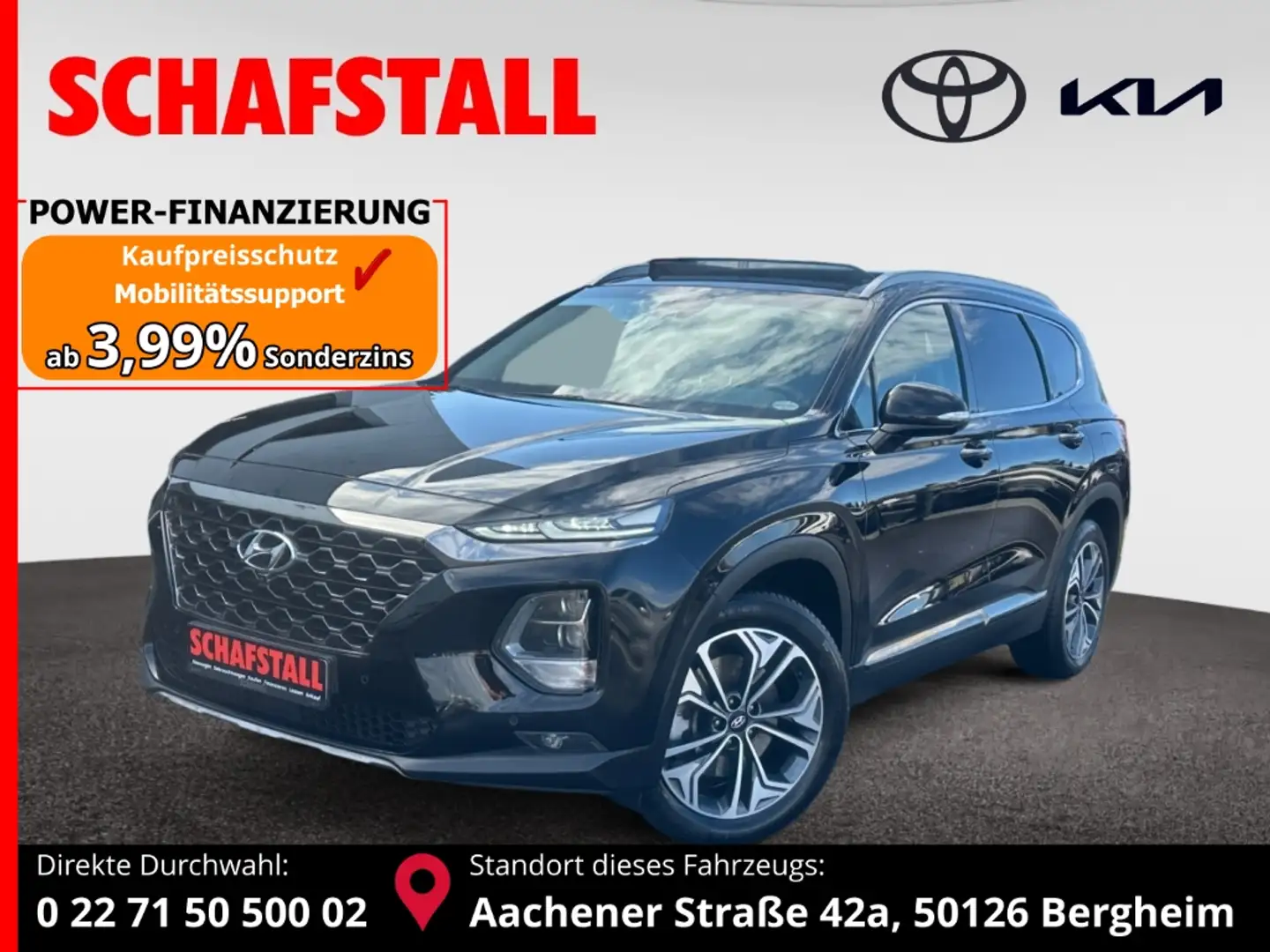 Hyundai SANTA FE Premium 4WD 2.2 CRDi  7 Sitzer Panorama AHK Head U Nero - 1