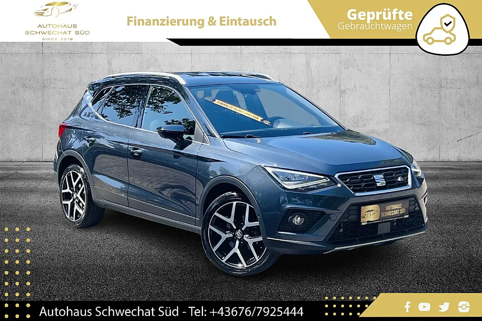 SEAT Arona 1,0 TSI DSG FR Austria //1.BESITZ//WENIG-KM//AC... Grau - 1