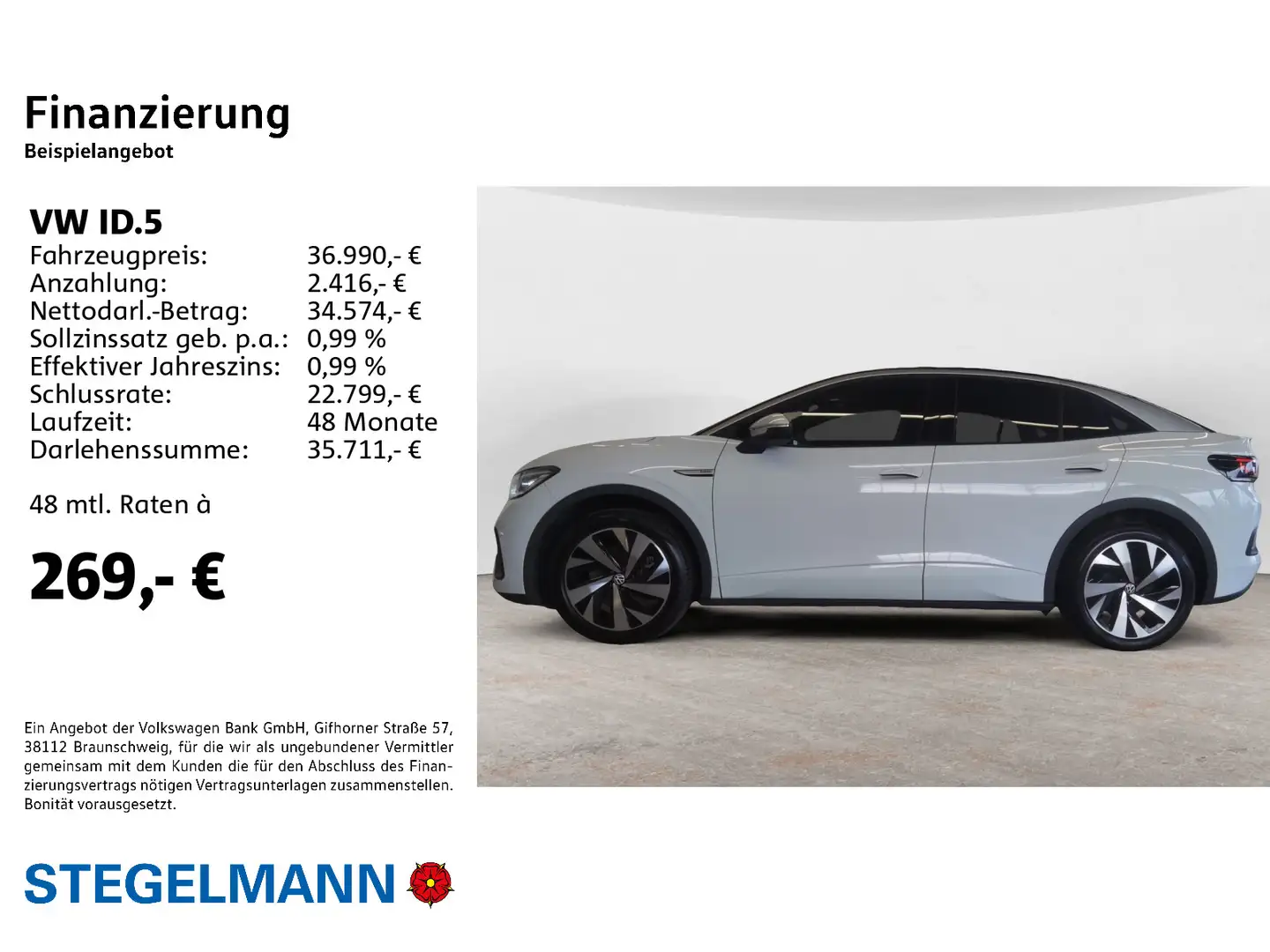Volkswagen ID.5 Pro Performance 150kW/77hWh *LED*AHK*Navi*+ Weiß - 2