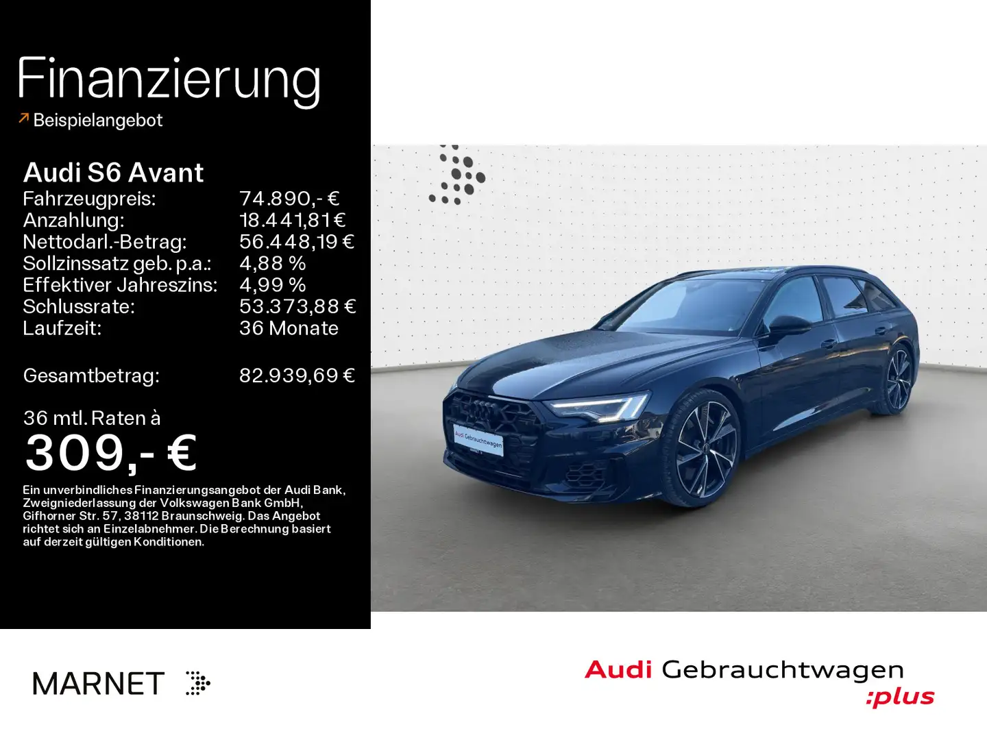 Audi S6 TDI quattro*Navi*LED*Alu*B&O*HUD*AHK*PD Bleu - 1