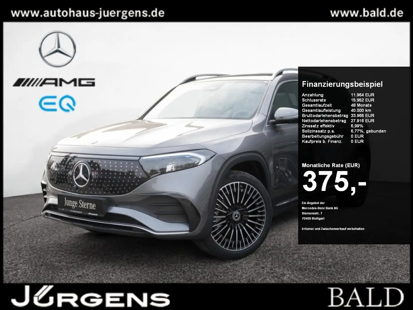 Mercedes-Benz EQB 300 4M AMG-Sport/Pano/Distr/Memo/20"Mopf Grau - 1