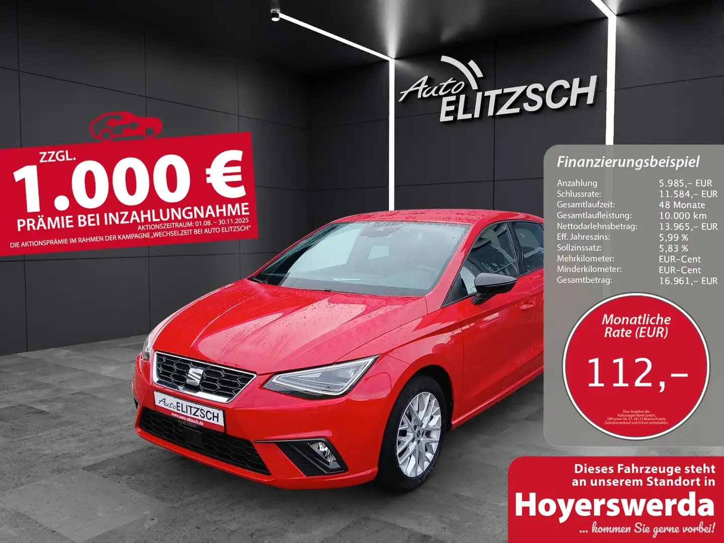 SEAT Ibiza TSI FR-Line DSG LED Navi AID GRA PDC SH Rot - 1