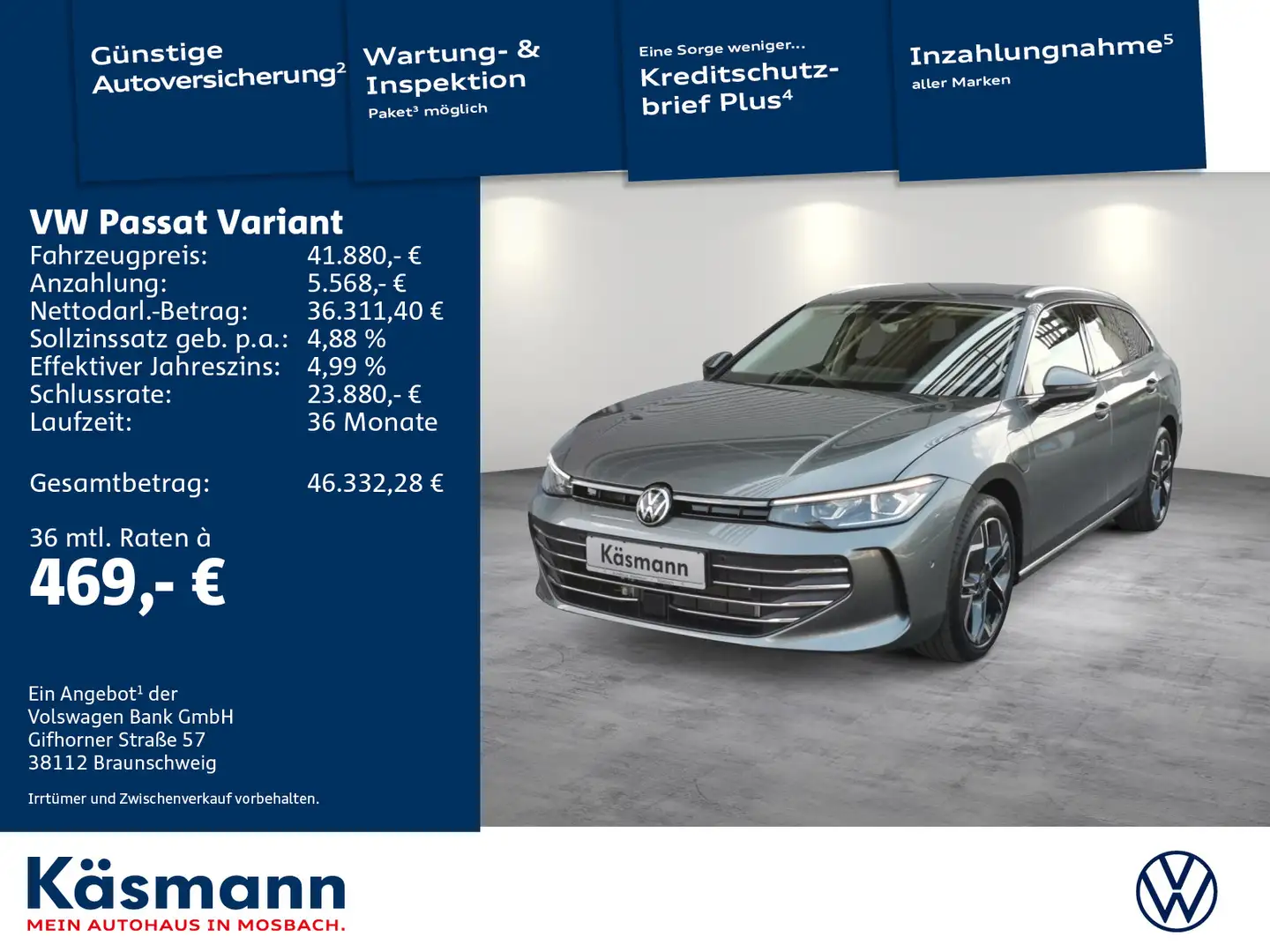 Volkswagen Passat Variant Business 1.5 eHybrid AHK MATRIX Grau - 1