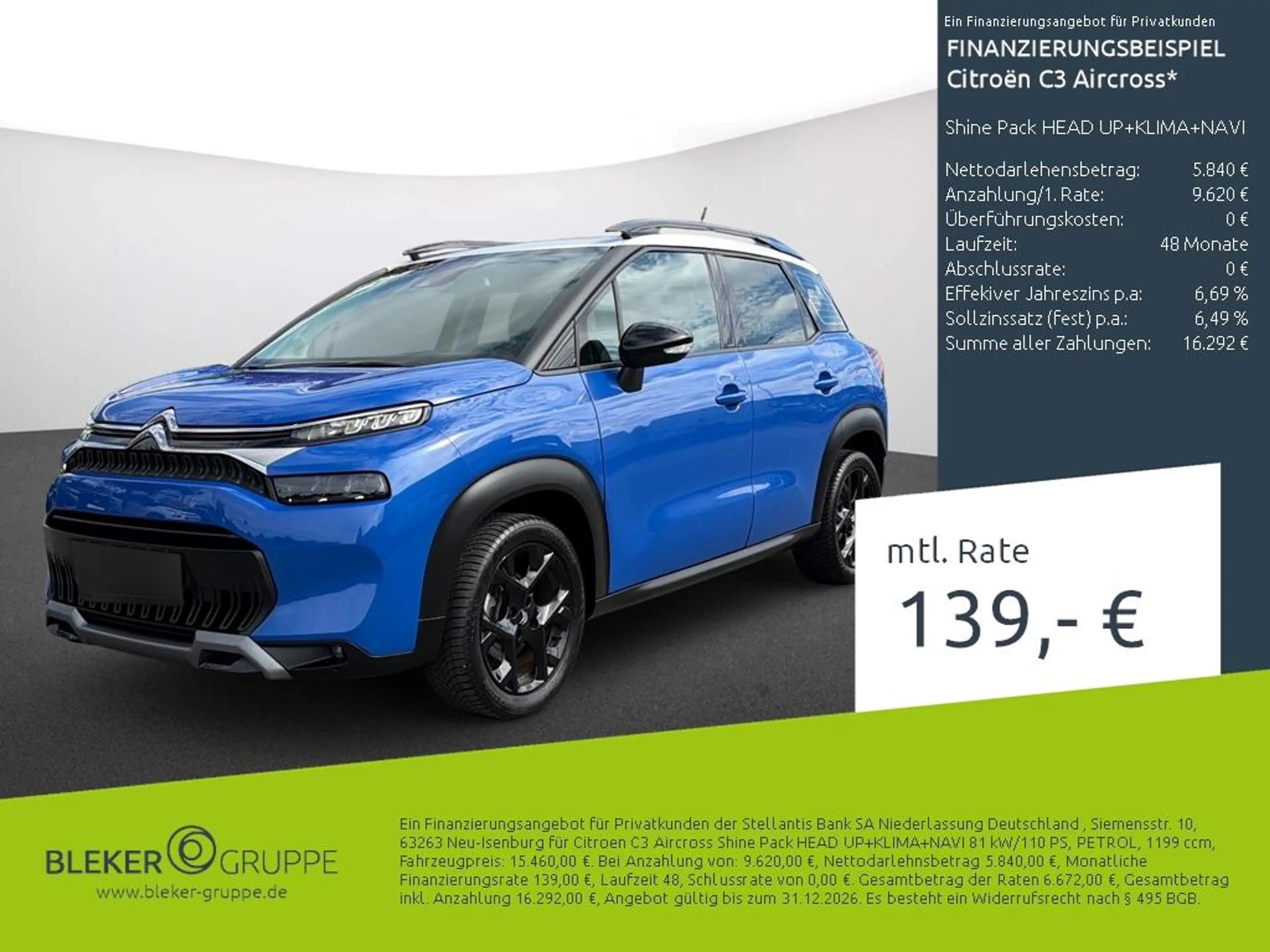 Citroen C3 Aircross Shine Pack HEAD UP+KLIMA+NAVI