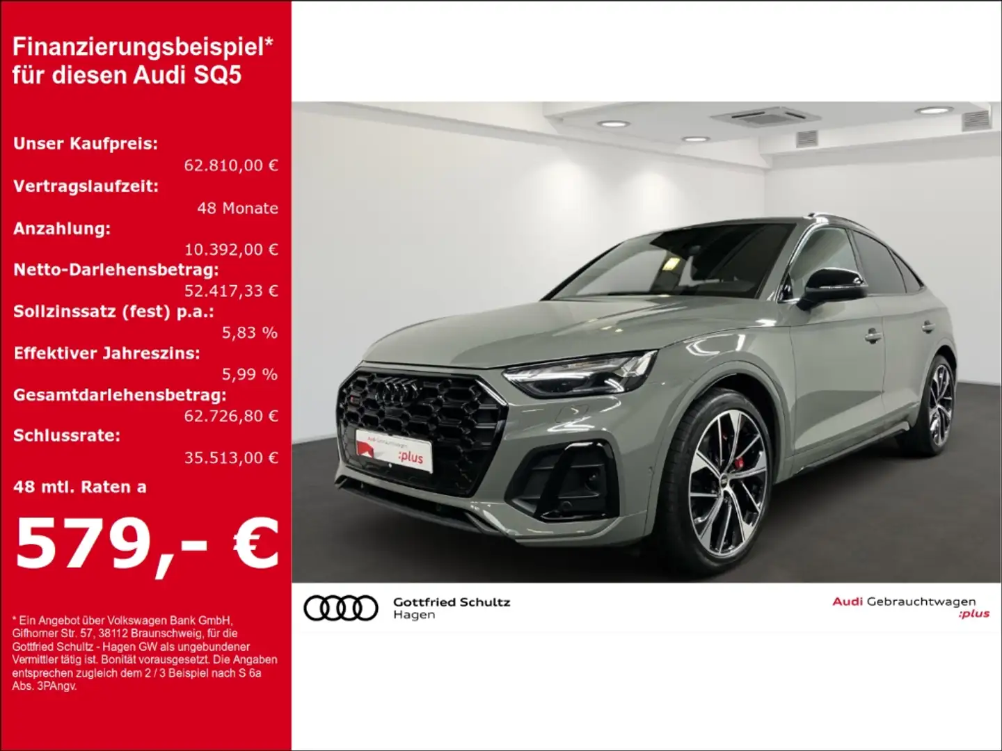 Audi SQ5 Sportback TDI qu. tiptr. MATRIX NAV PAN AHK HUD Grijs - 1