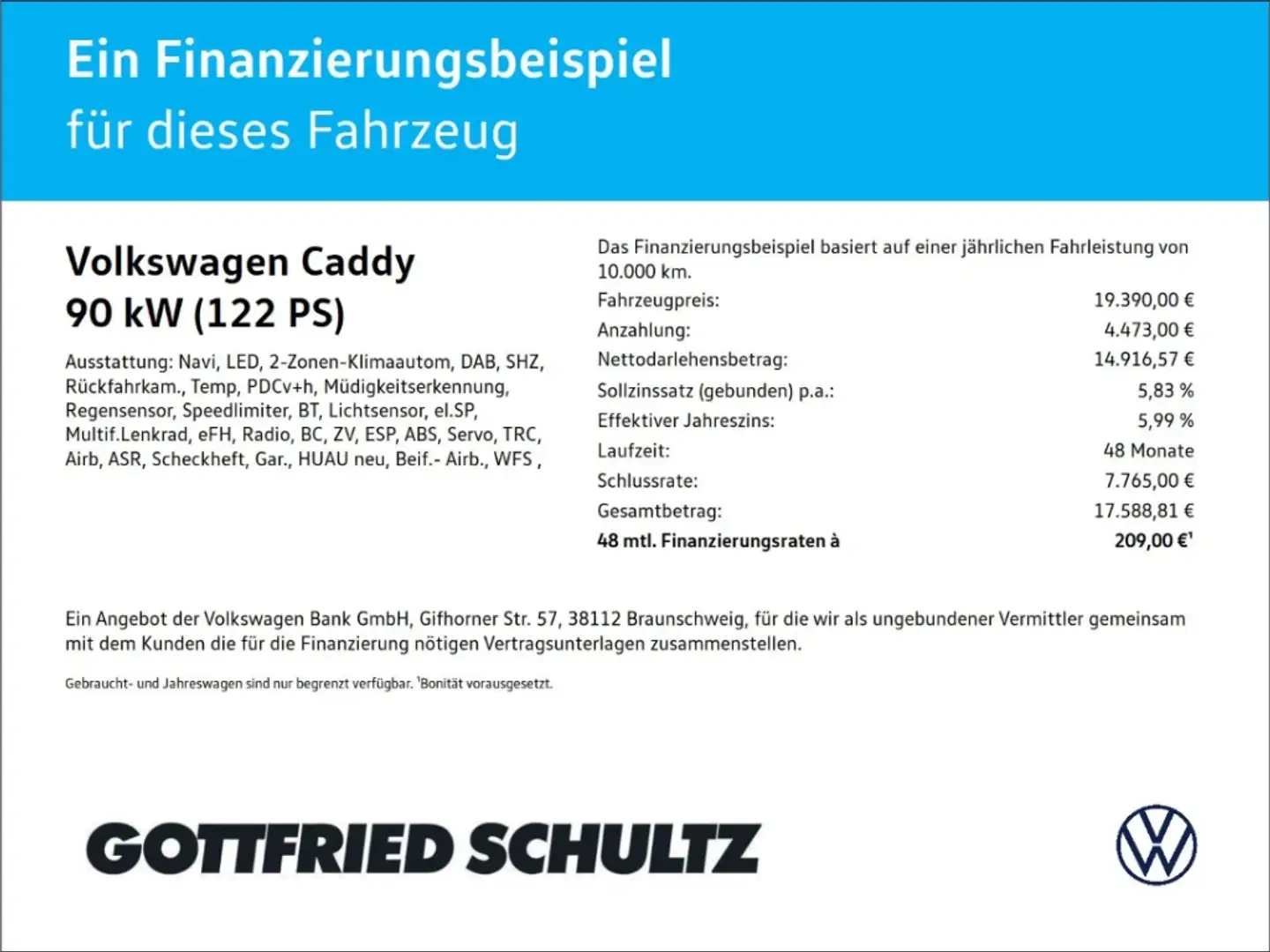 Volkswagen Caddy 2.0 TDI Cargo DSG LED NAVI KAM SHZ PDC Weiß - 2