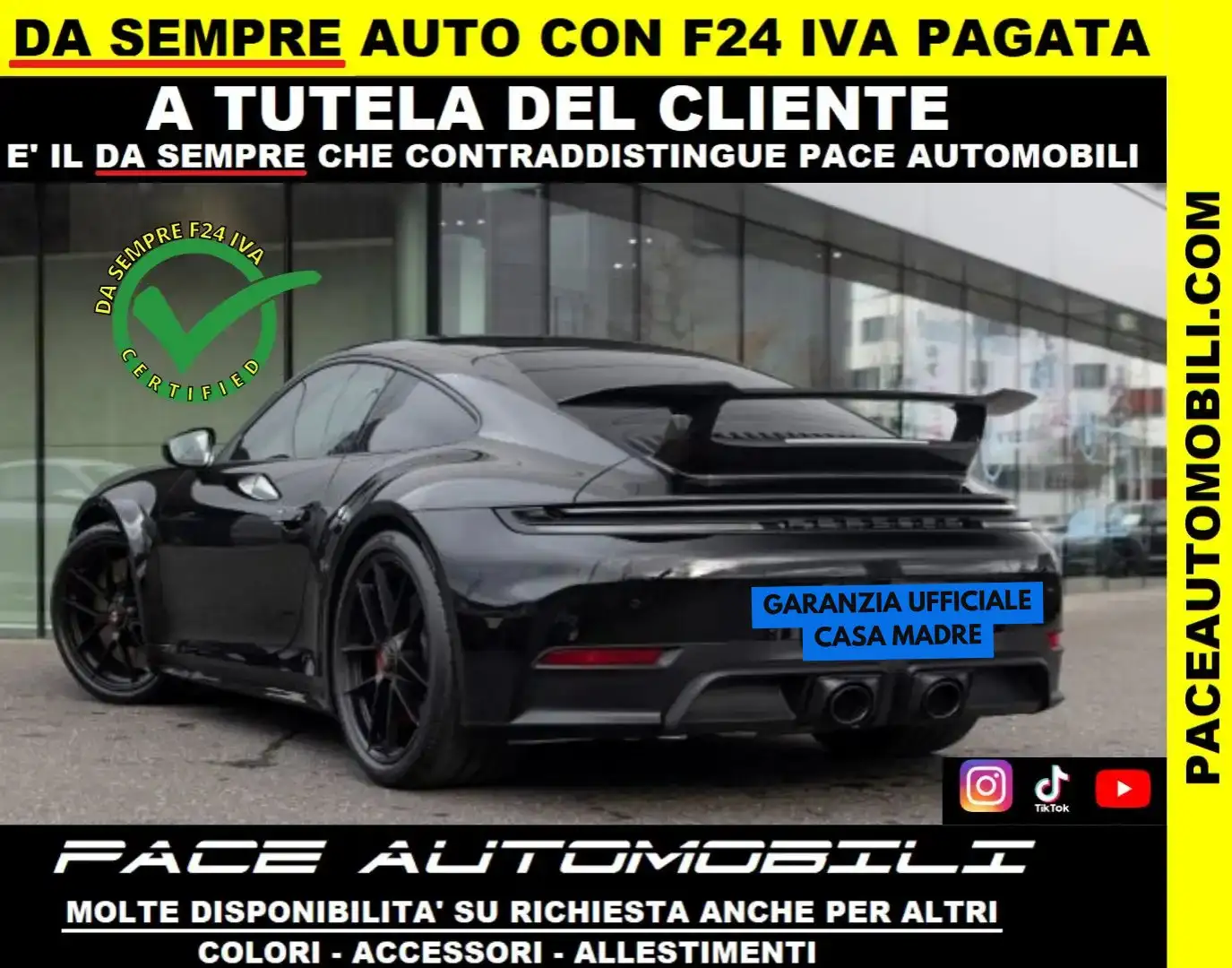 Porsche 911 NEW 911 992.2 GTS AERO KIT SPORT CHRONO CARBON ACC Nero - 1