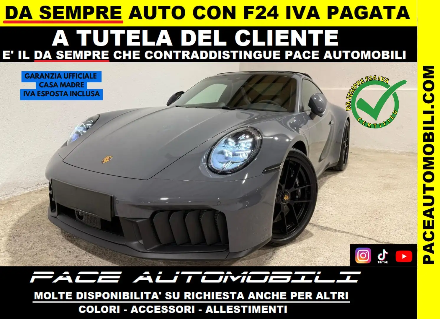 Porsche 992 NEW 911 992.2 GTS BLACK SPORT CHRONO CARBON ACC Grigio - 1