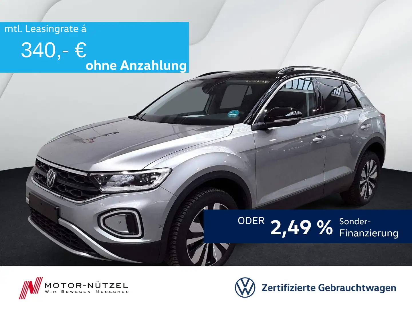 Volkswagen T-Roc 2.0 TDI DSG GOAL LEDplus+NAVI+AHK+ACC+SHZ Silber - 1