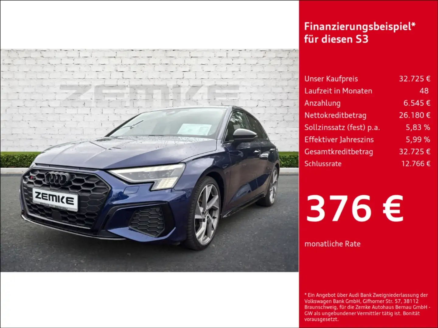 Audi S3 Sportback quattro 2.0 TFSI S tronic Navi Digitales Blu/Azzurro - 1