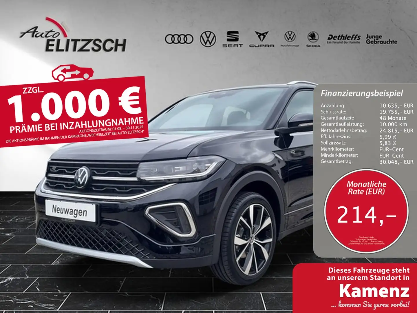 Volkswagen T-Cross R-Line DSG Matrix ACC AHK RFK Beats SH 20" Schwarz - 1