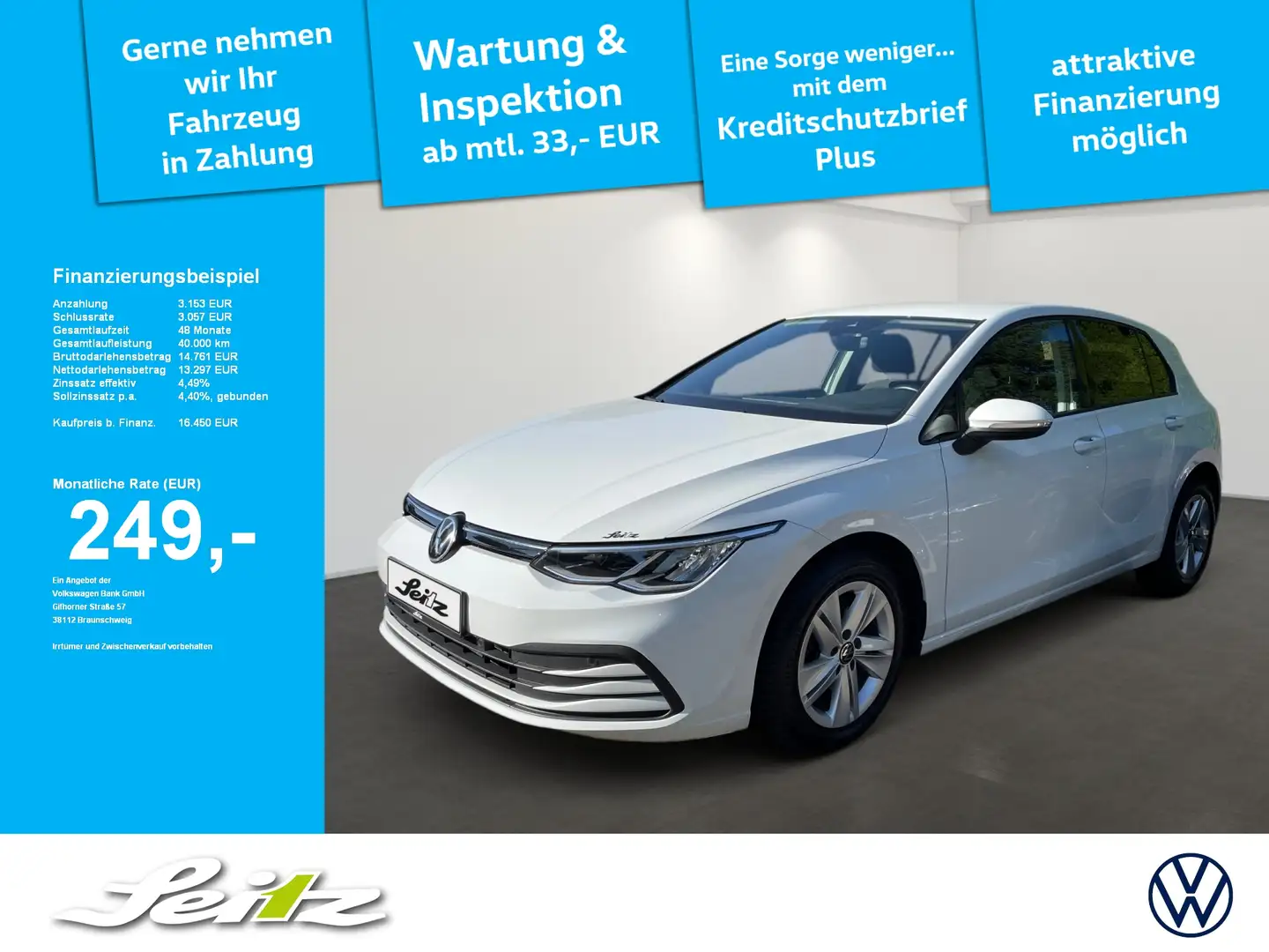 Volkswagen Golf VIII 1.5 TSI Life *LED*NAVI*PARKSENSOR* Blanc - 1