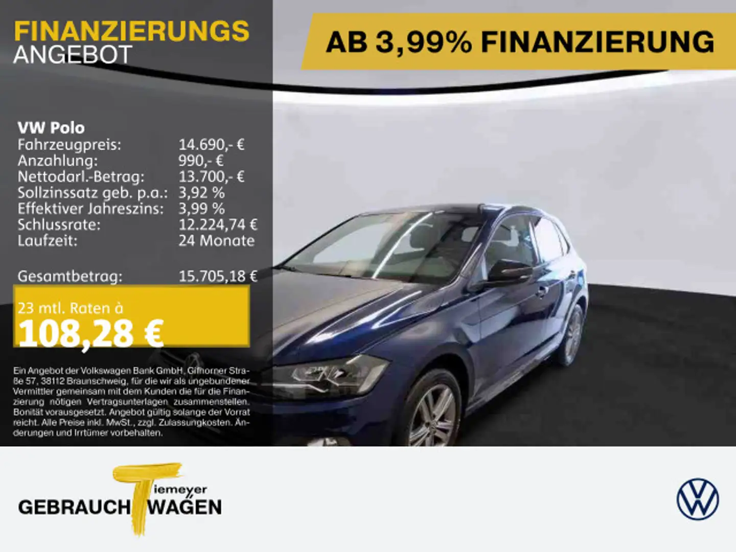Volkswagen Polo 1.0 TSI 110PS UNITED+ NAVI LM16 KAMERA KEYL Blau - 1