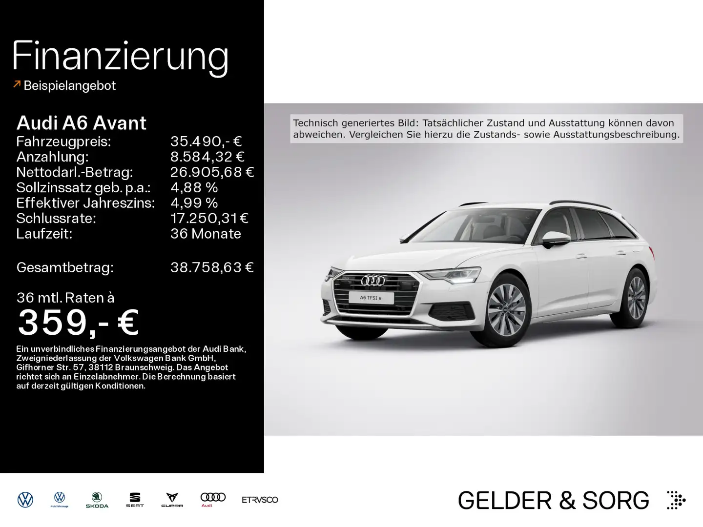 Audi A6 50 TFSI e quattro LED*AHK*RFK*Virtual Weiß - 1