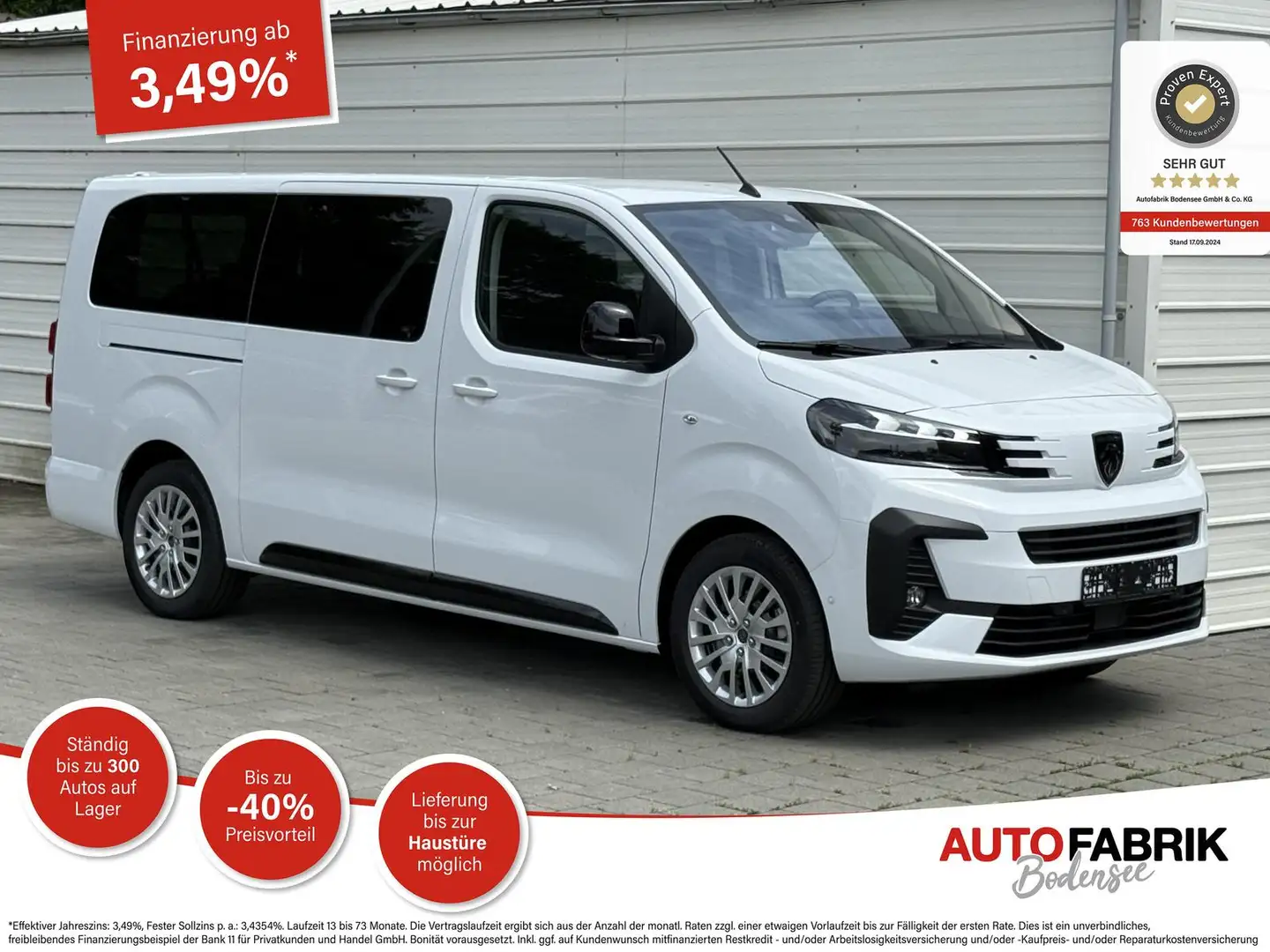 Peugeot Traveller Business L3 180 BHDI 9 Sitzer*NAVI*SHZ*PDC*Climtro Weiß - 1