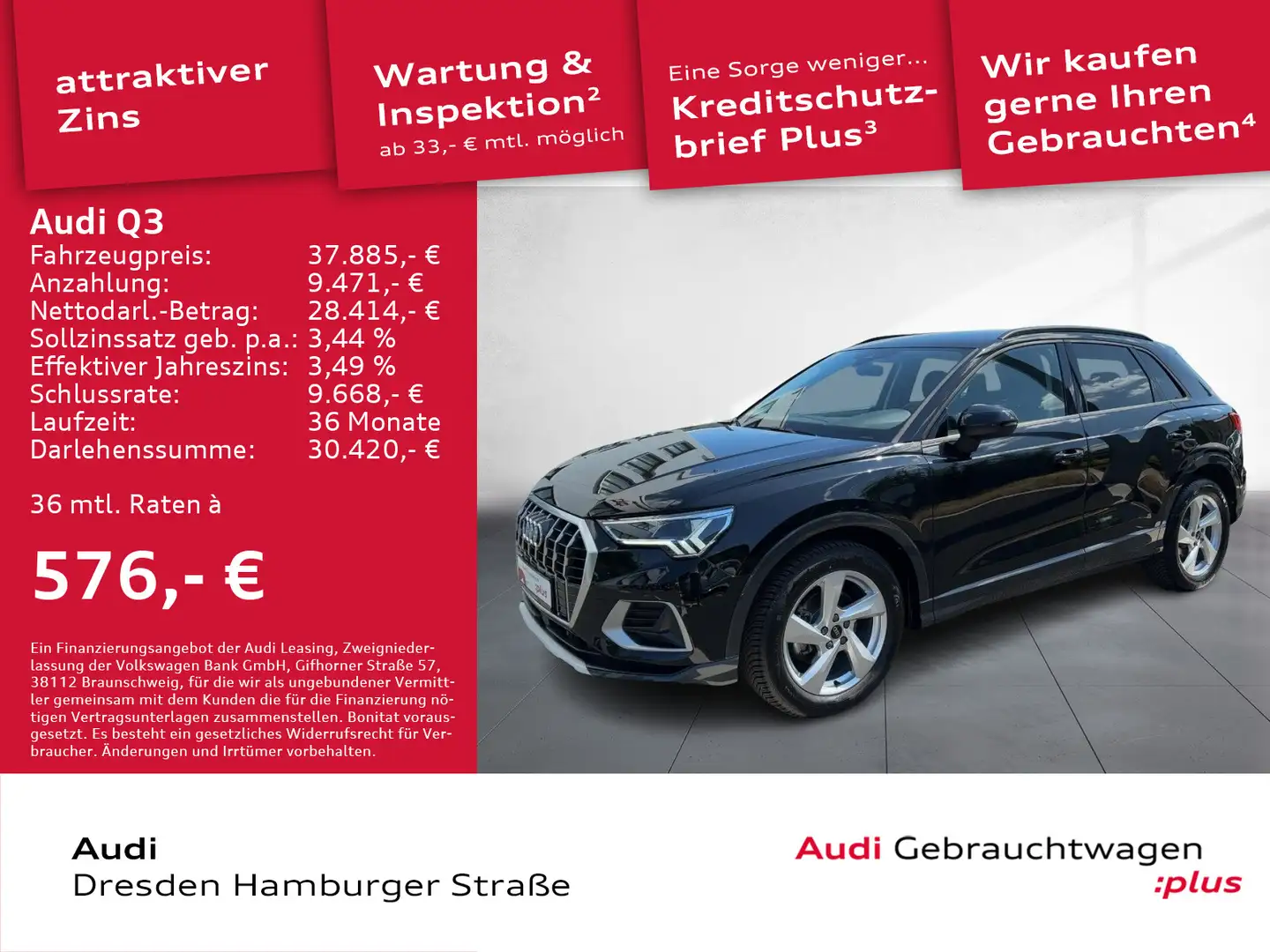 Audi Q3 35 TFSI advanced LED Navi Rückfahrkamera Schwarz - 1