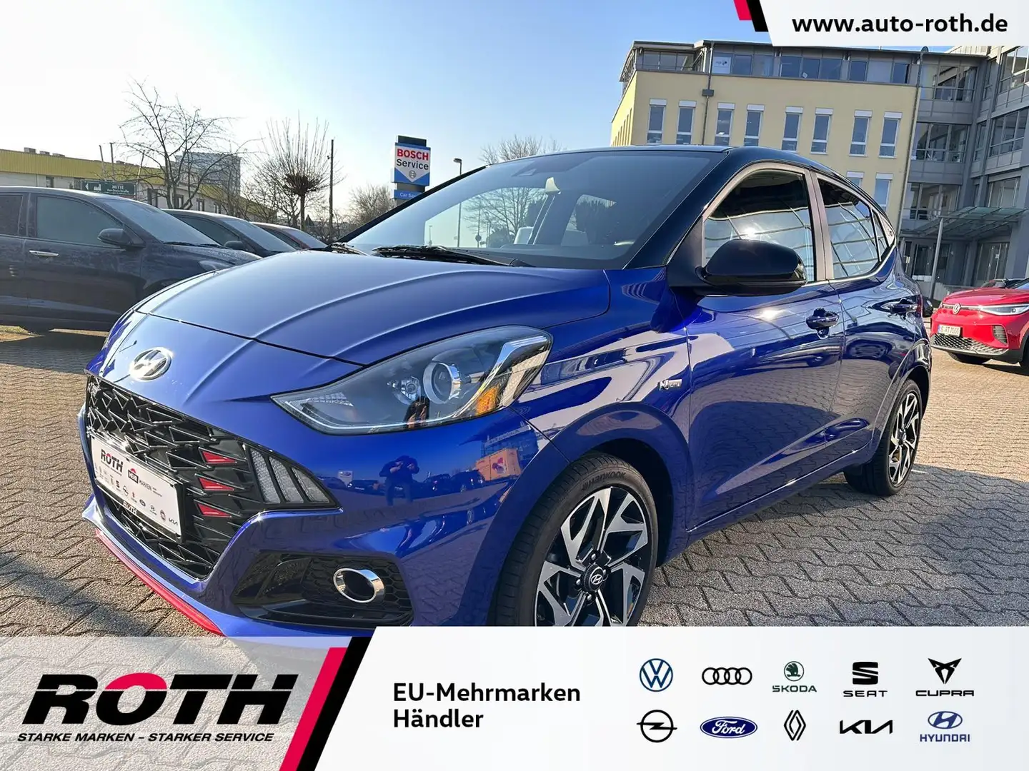 Hyundai i10 1.0 TGDI N Line *Navi*PDC*Alu+DAB*Kamera*FCA Bleu - 1