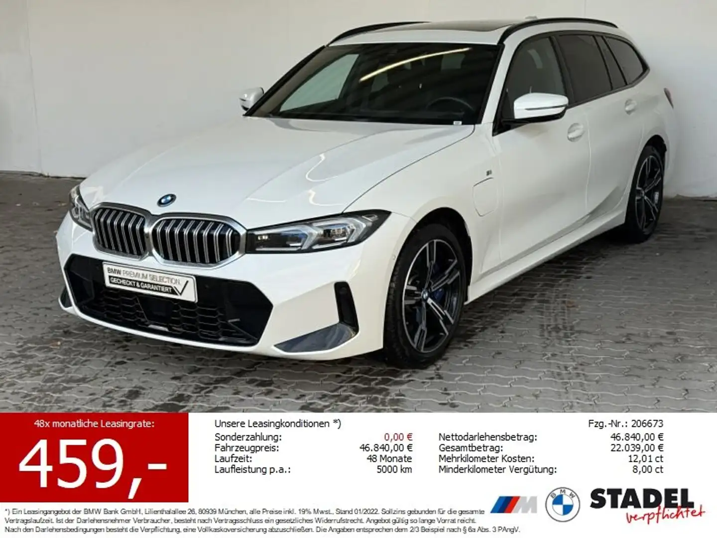 BMW 330 e Tour. M Sport Navi.LED.ACC.360°.AHK.Pano Weiß - 1