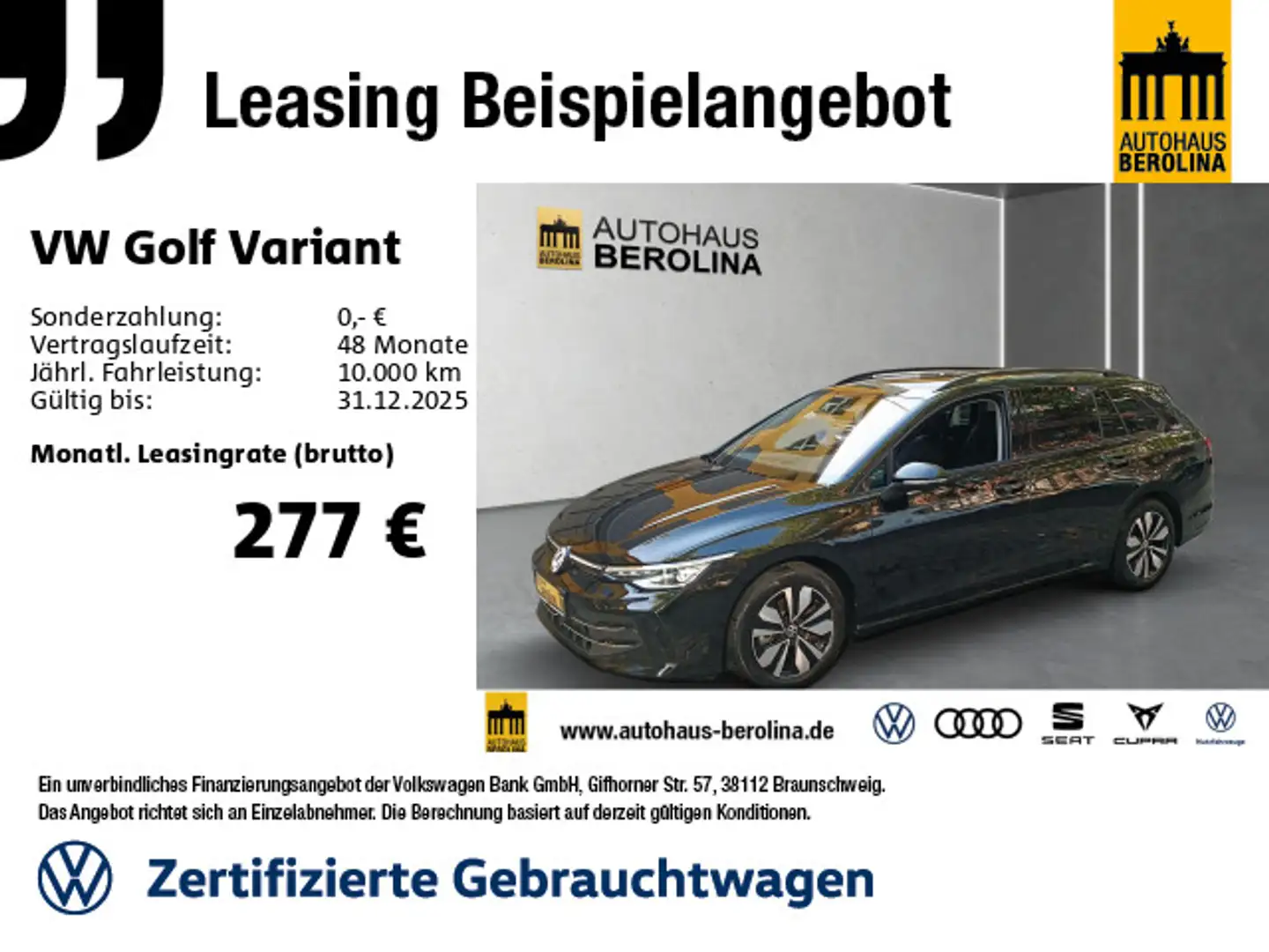 Volkswagen Golf Variant VII Goal 1.5 eTSI DSG*NAV*R-CAM*AHK Nero - 1