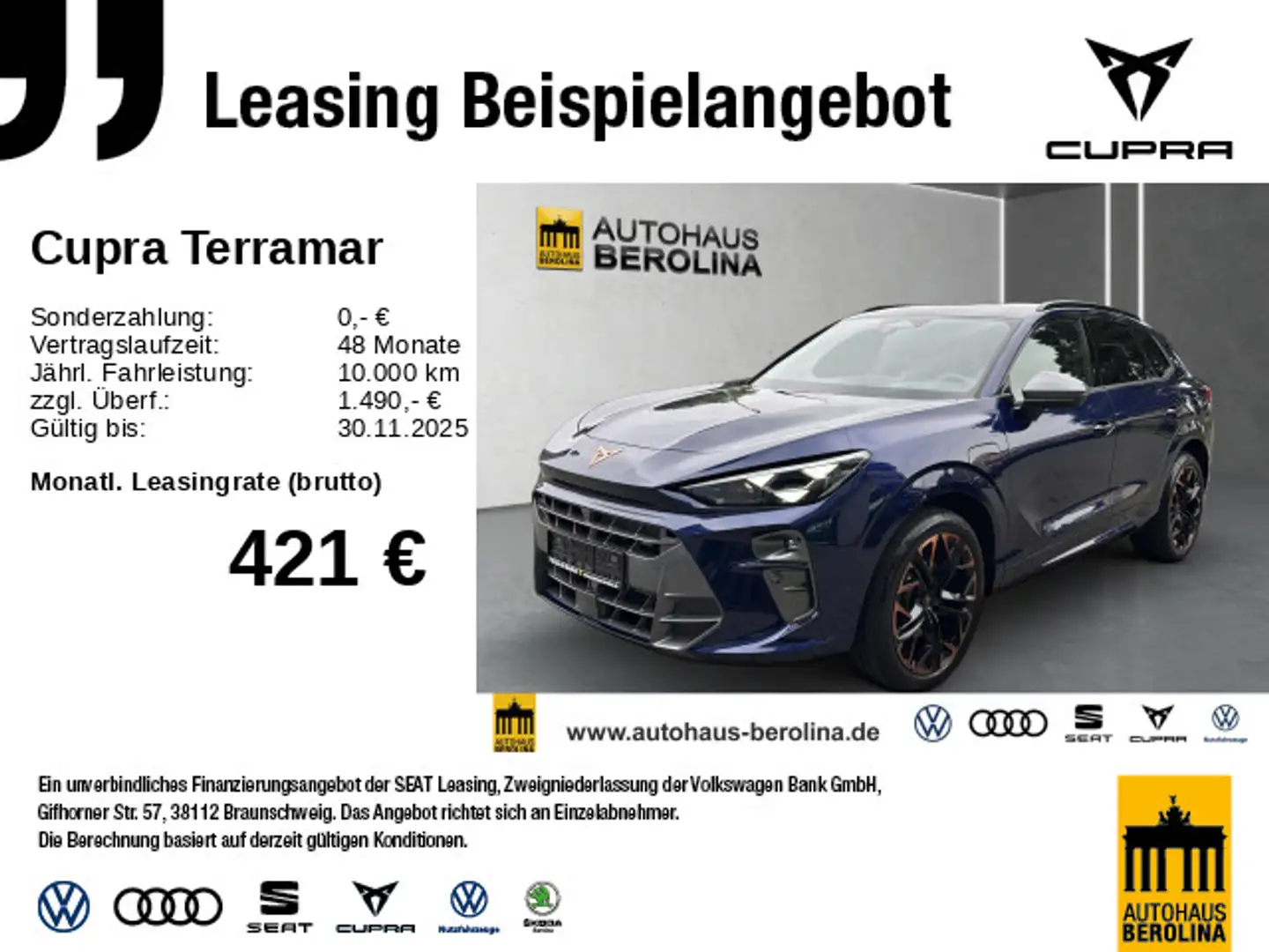 CUPRA Terramar 1.5 e-Hybrid VZ DSG *MATRIX*SENNHEISER* Blu/Azzurro - 1