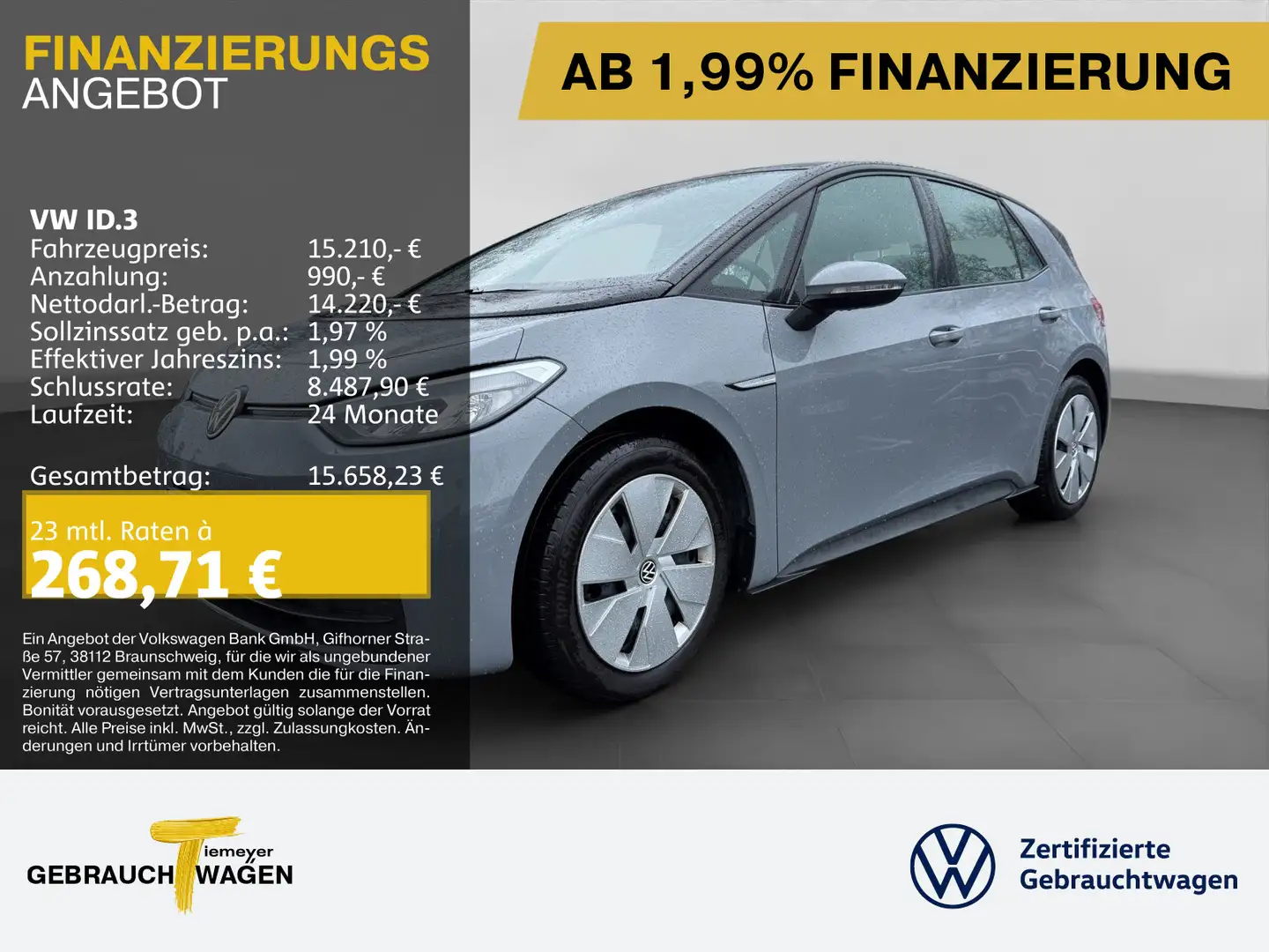 Volkswagen ID.3 PURE PERFORMANCE NAVI PDC LED Grau - 1