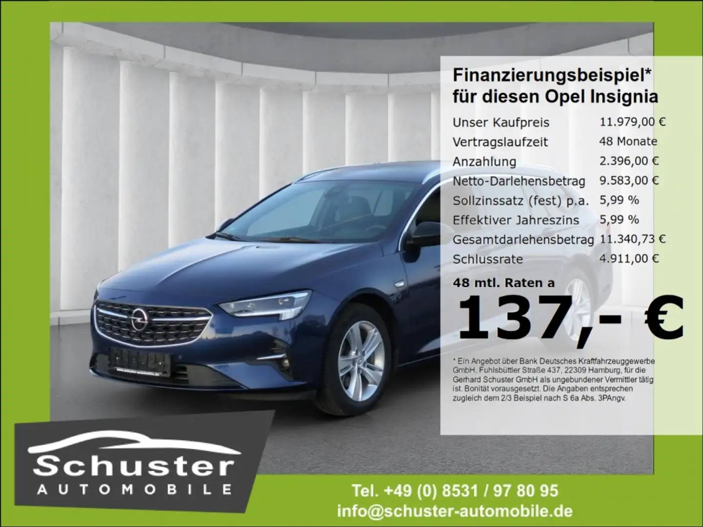 Opel Insignia ST Elegance 1.5D*Autom AHK BOSE Massage Blau - 1