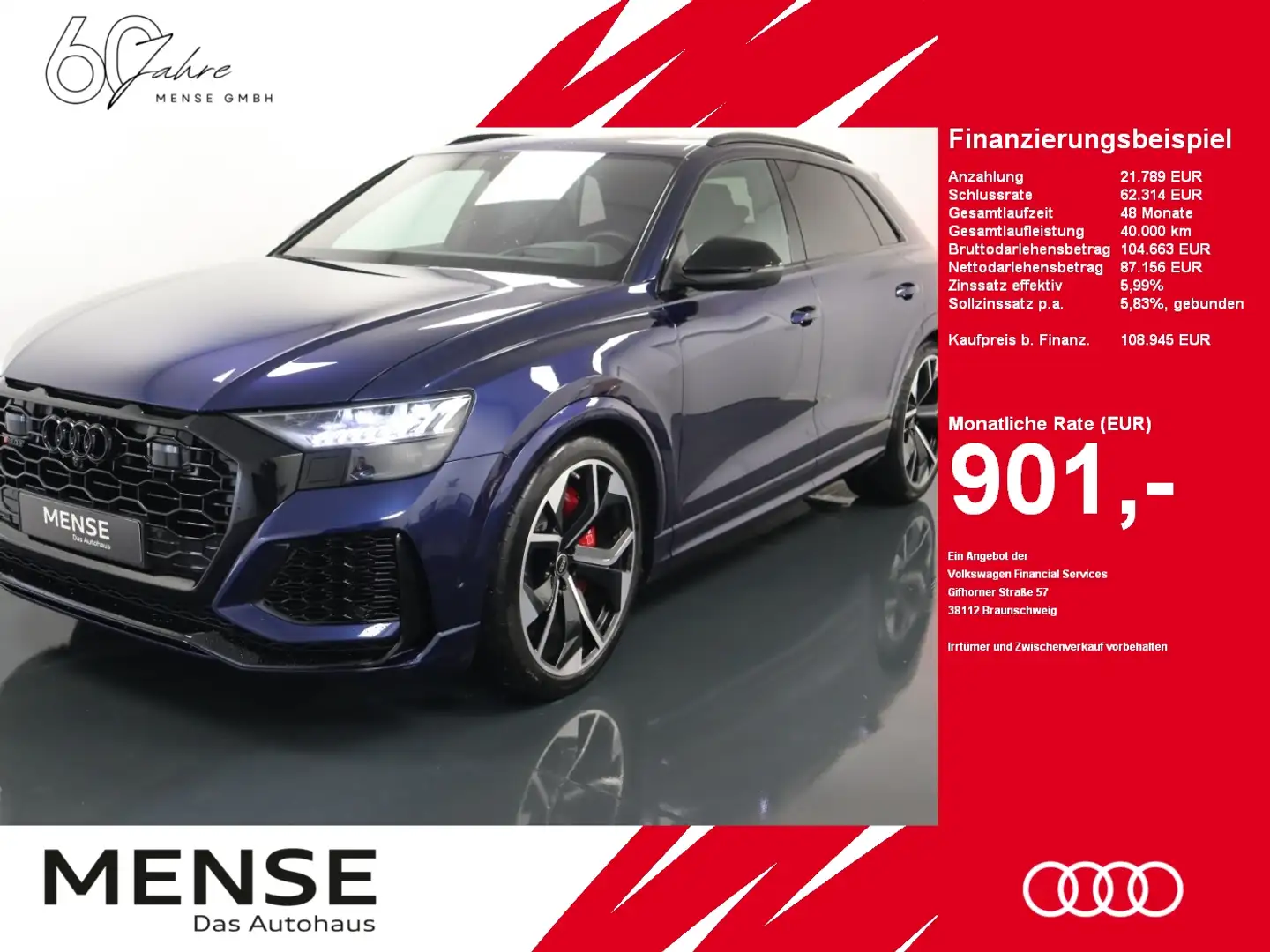 Audi RS Q8 quattro tiptronic |Matrix|Luft|Keramik|ACC Blau - 1