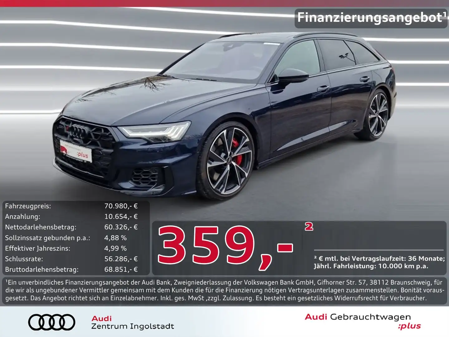 Audi S6 Avant TDI HD-MATRIX Pano Luft Allradlenk. 21" Blau - 1