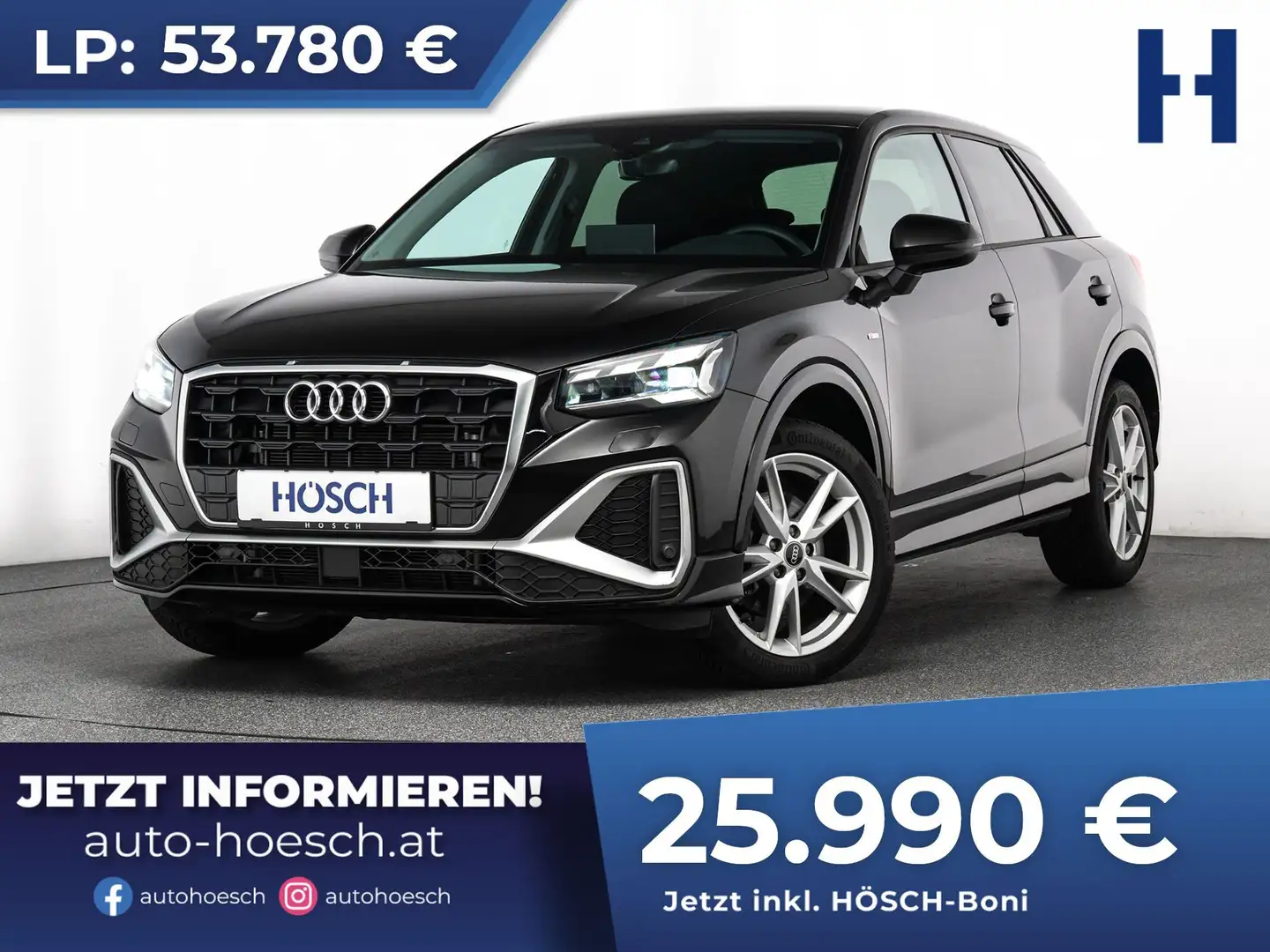 Audi Q2 35 TDI S-LINE Aut. MATRIX VIRTUAL NAVI PLUS KEYLE Schwarz - 1
