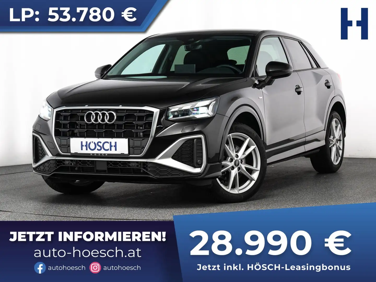 Audi Q2 35 TDI S-LINE Aut. MATRIX VIRTUAL NAVI PLUS KEYLE Schwarz - 1
