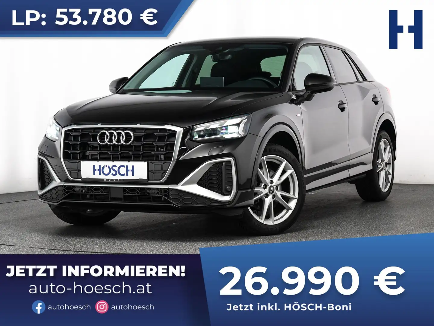 Audi Q2 35 TDI S-LINE Aut. MATRIX VIRTUAL NAVI PLUS KEYLE Schwarz - 1
