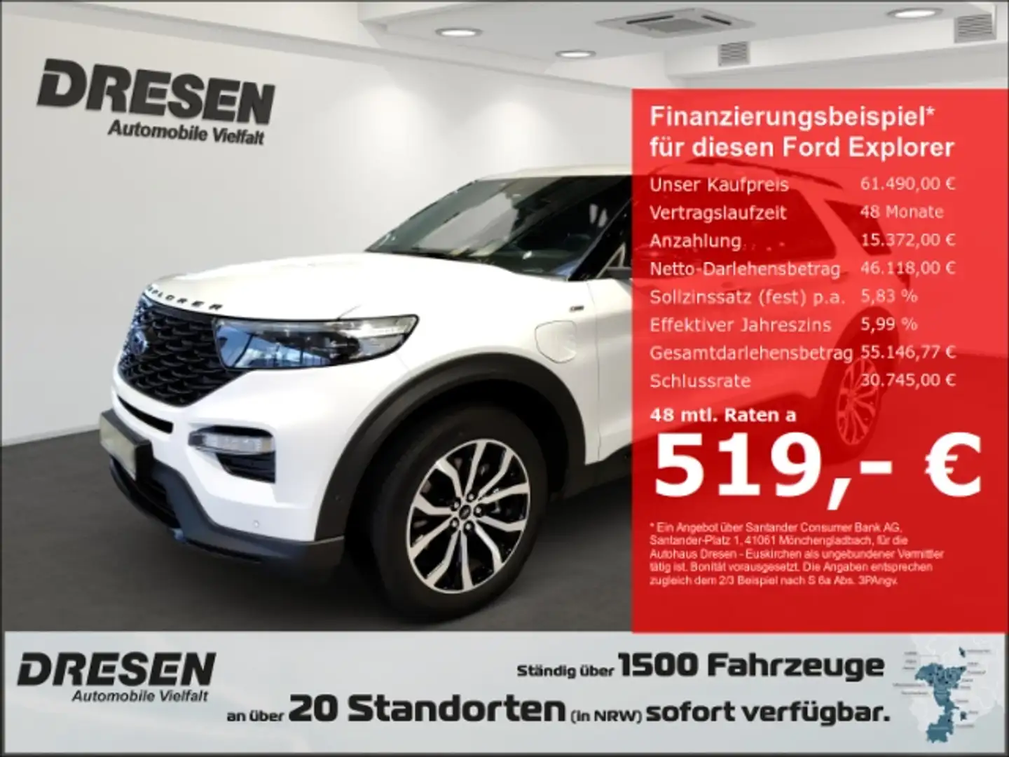Ford Explorer PHEV 4x4 3.0 ST-Line 7-Sitzer Navi/LED-Licht/B&O S Weiß - 1