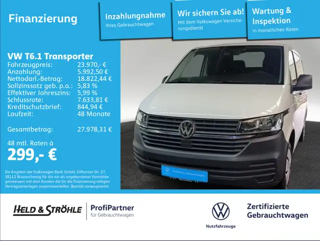Volkswagen T6 Transporter T6.1 Kasten 2.0 TDI KR EcoProfi AHK VORB. KLIMA