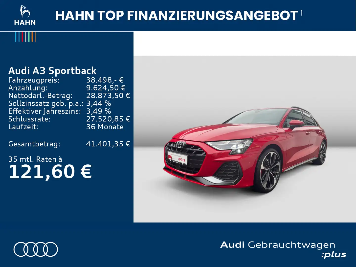 Audi A3 35TDI S tronic S line HUD 19" SONOS Rot - 2