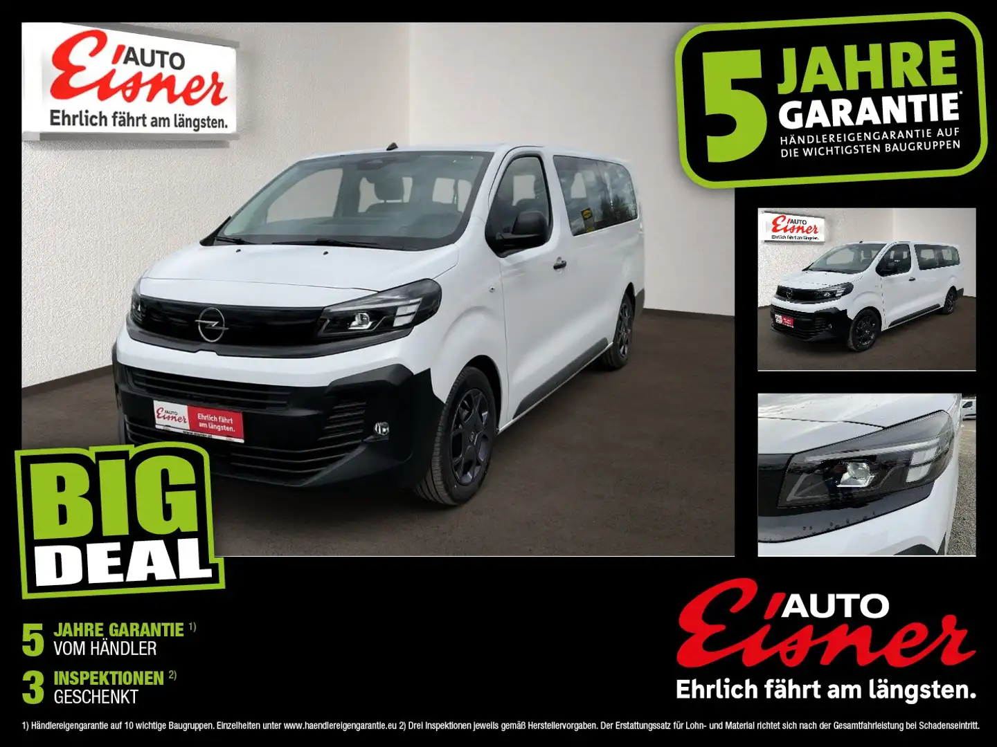 Opel Vivaro Kombi 2.2 D (L3) XL AHK AUT Alcant. PDC Weiß - 1