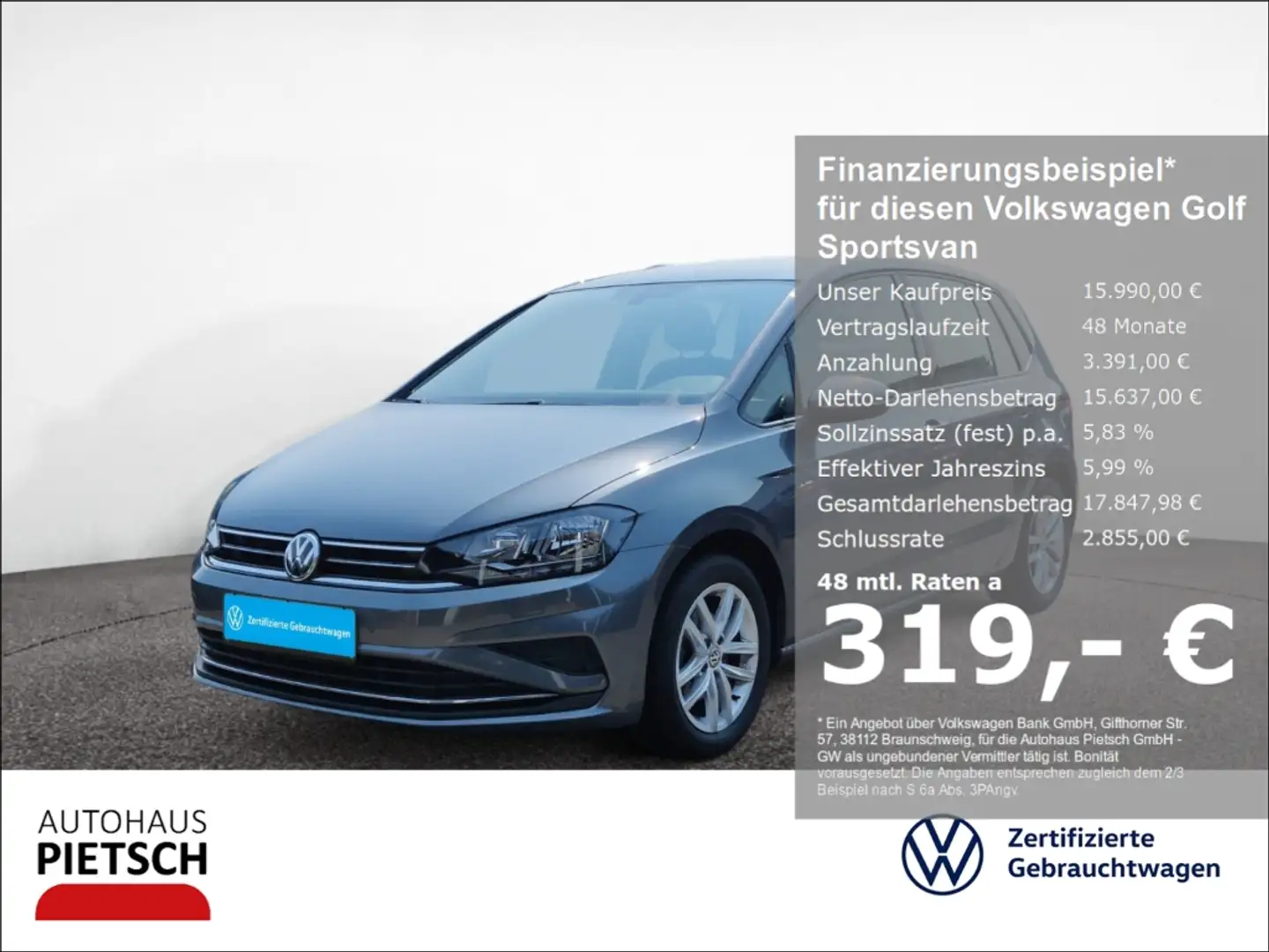 Volkswagen Golf Sportsvan 1.0 TSI Comfortline AHK Bluetooth Grijs - 1