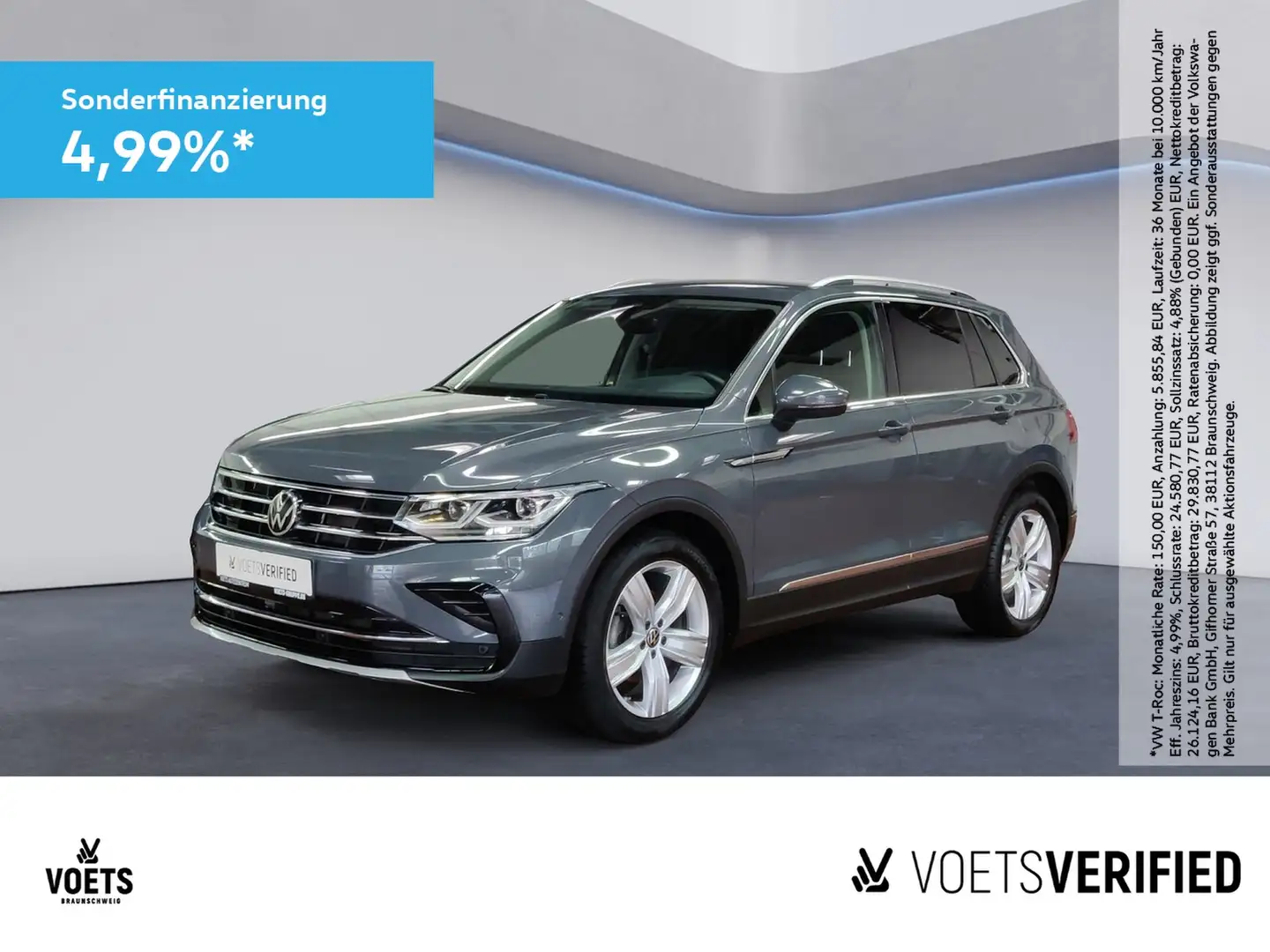 Volkswagen Tiguan Elegance 1.5 TSI DSG PDC+HuD+RearView Grau - 1