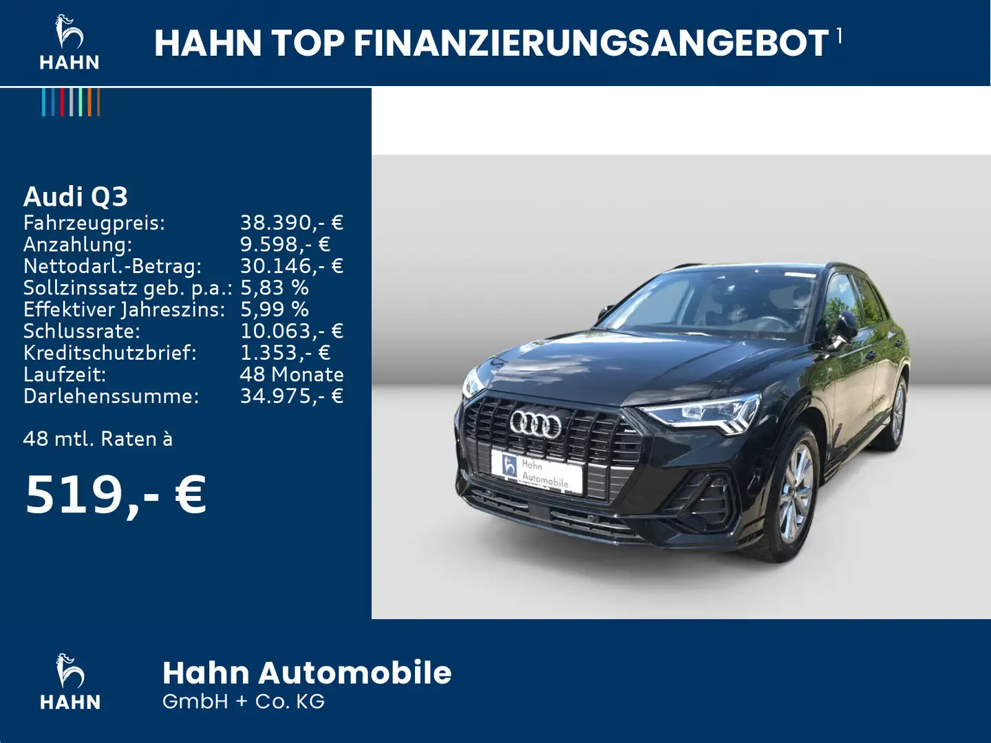 Audi Q3 35 1.5TFSI S-trc S-line AHK Cam LED Tempomat Schwarz - 2