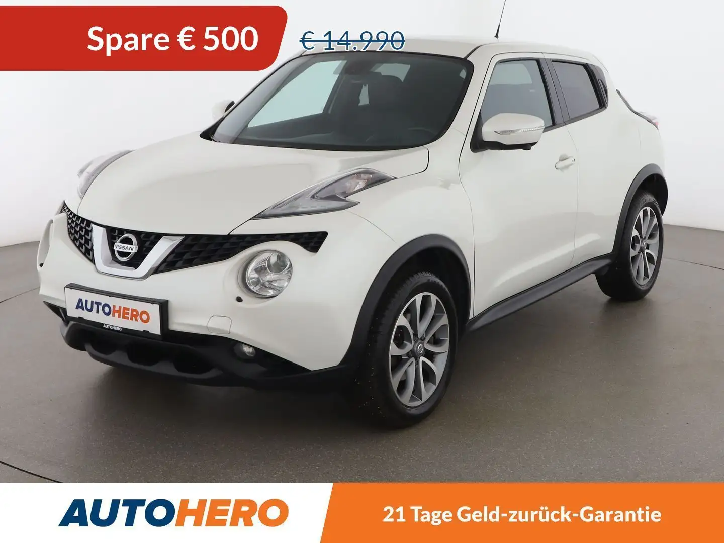 Nissan Juke 1.6 Tekna Aut. *XENON*TEMPO*NAVI*360°*TOT*SHZ*BT* Weiß - 1