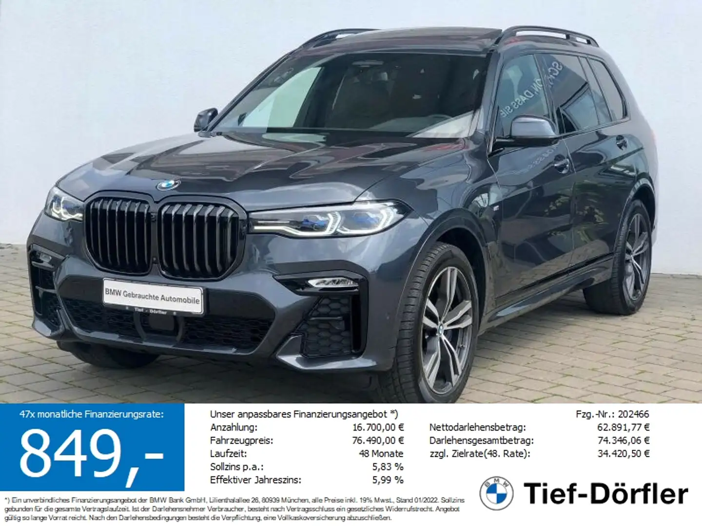 BMW X7 xDrive40d M Sport SHZ/ExPro/MASS/INT/PanSky Grau - 1