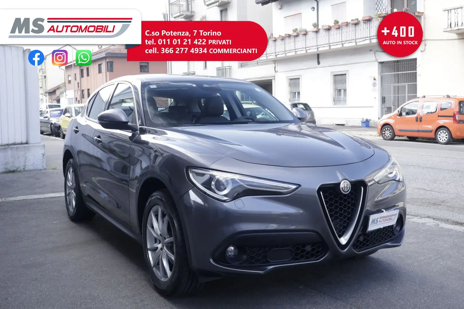 Alfa Romeo Stelvio Alfa Romeo Stelvio 2.2 Turbodiesel AT8 Q4 Sport E Grigio - 1