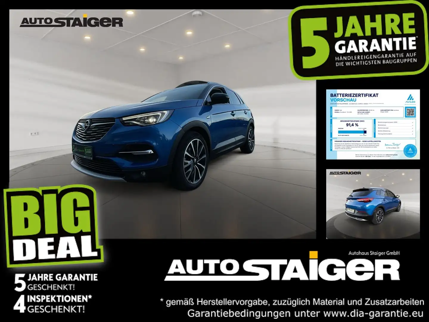 Opel Grandland Ultimate 4x4 AHK, ACC, Navi, Kamera,... Blau - 1
