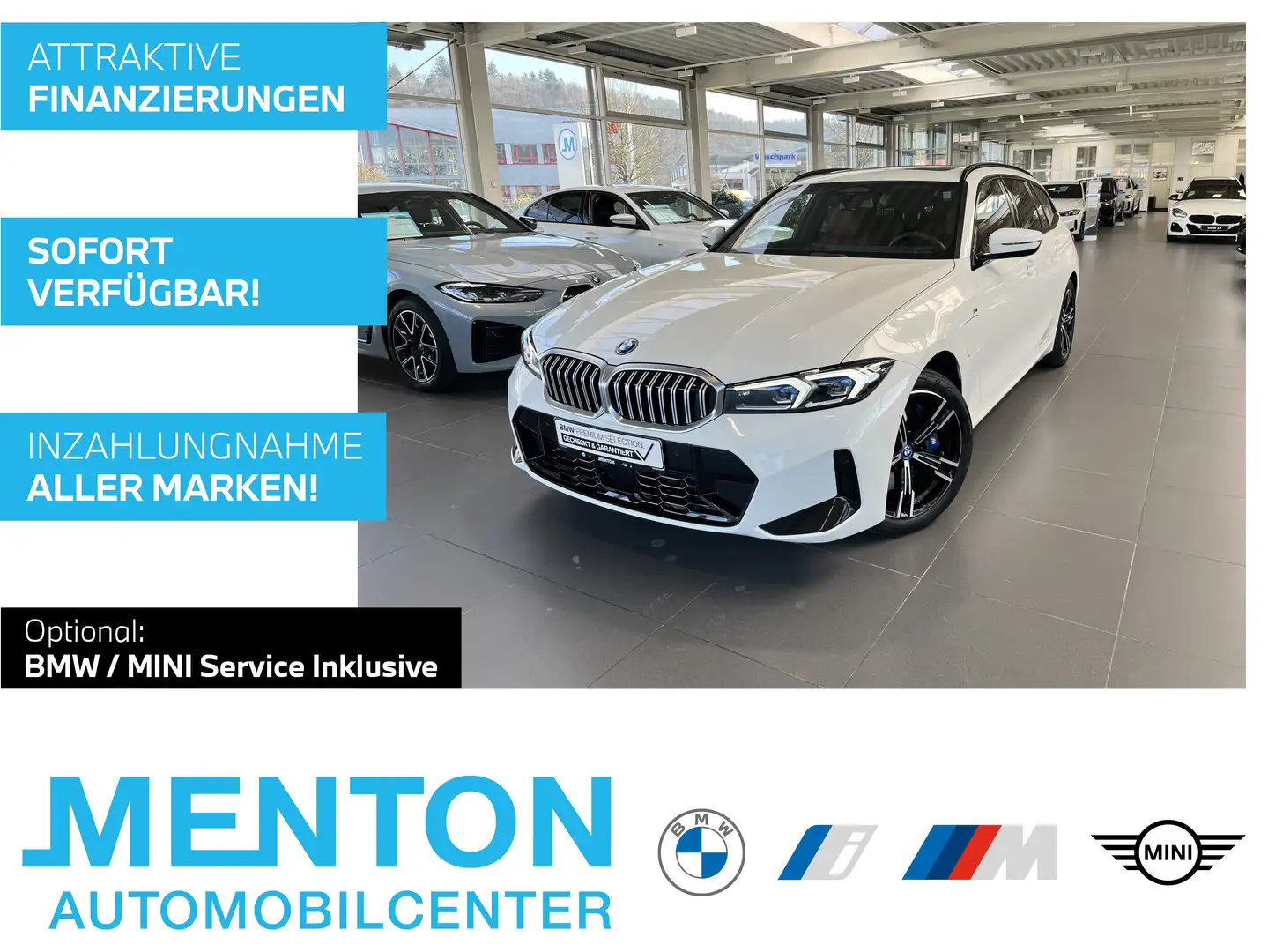 BMW 330 e Touring M-Sportpaket AHK/el. Sitze./ad.LED/Harma Weiß - 1