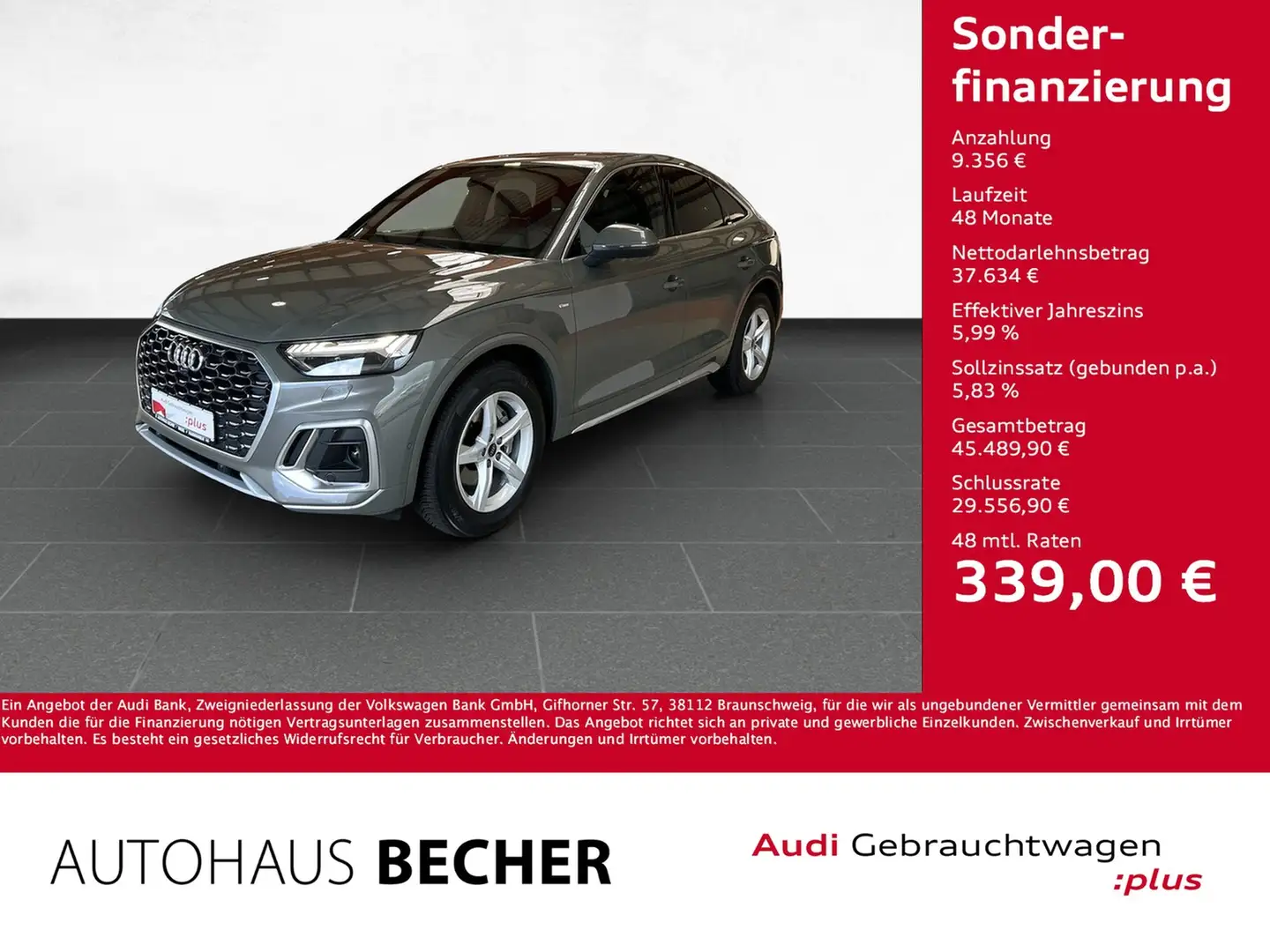 Audi Q5 Sportback S line 35 TDI S tronic /AHK/Sitzhz Grijs - 1