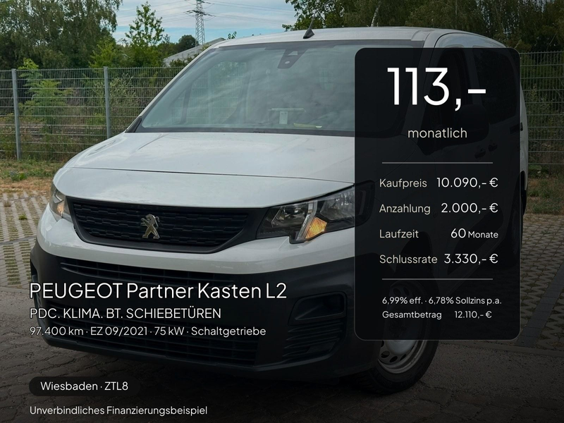 Peugeot Partner Kasten L2. PDC. KLIMA. BT. SCHIEBETÜREN — photo 2
