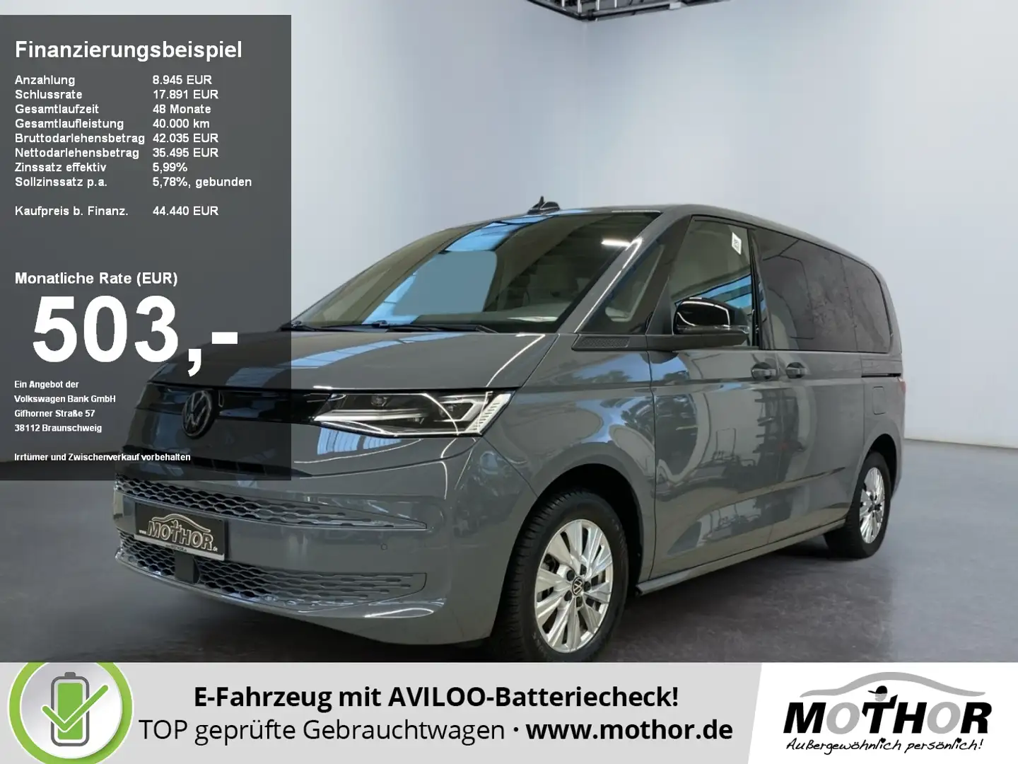 Volkswagen T7 Multivan Family 1.4 TSI DSG Matrix LED AHK Grau - 1