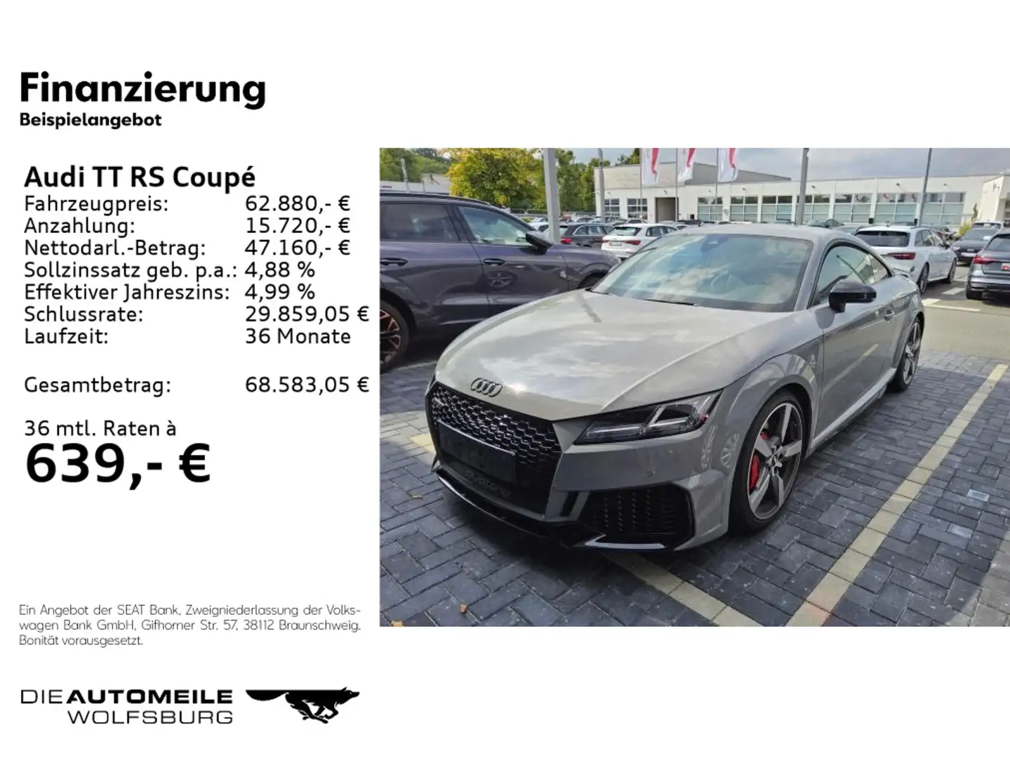 Audi TT RS TT RS Coupe 2.5 TFSI quattro S-tronic B&O/Matrix Grau - 2